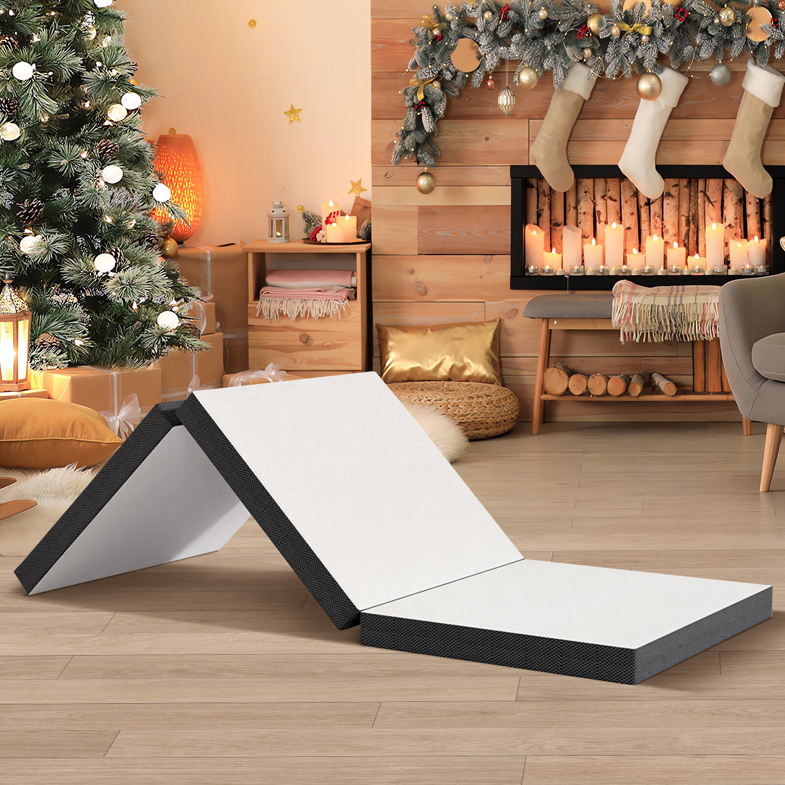 3 inch Tri Fold Folding Mattress Memory Foam Mattress Topper Portable Mattress