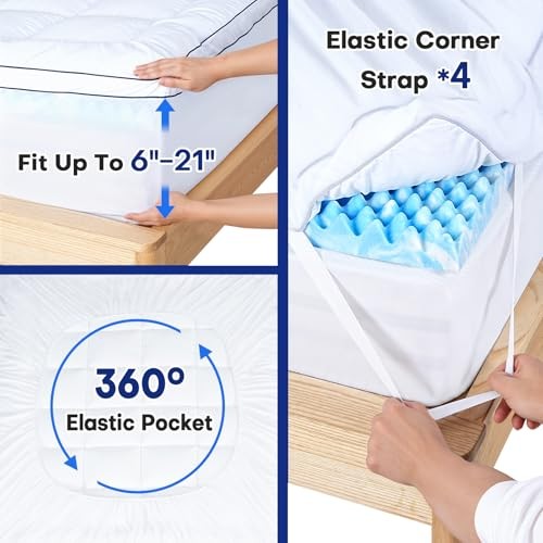 Twin XL Dual Layer 4 Inch Memory Foam Mattress Topper, Twin XL(80″X39″X4″)
