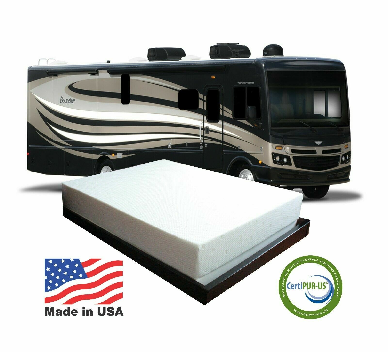 66″ x 80″ or 75″, 74″ Custom Foam Mattress Bed RV Trailer Camper Olympic Queen