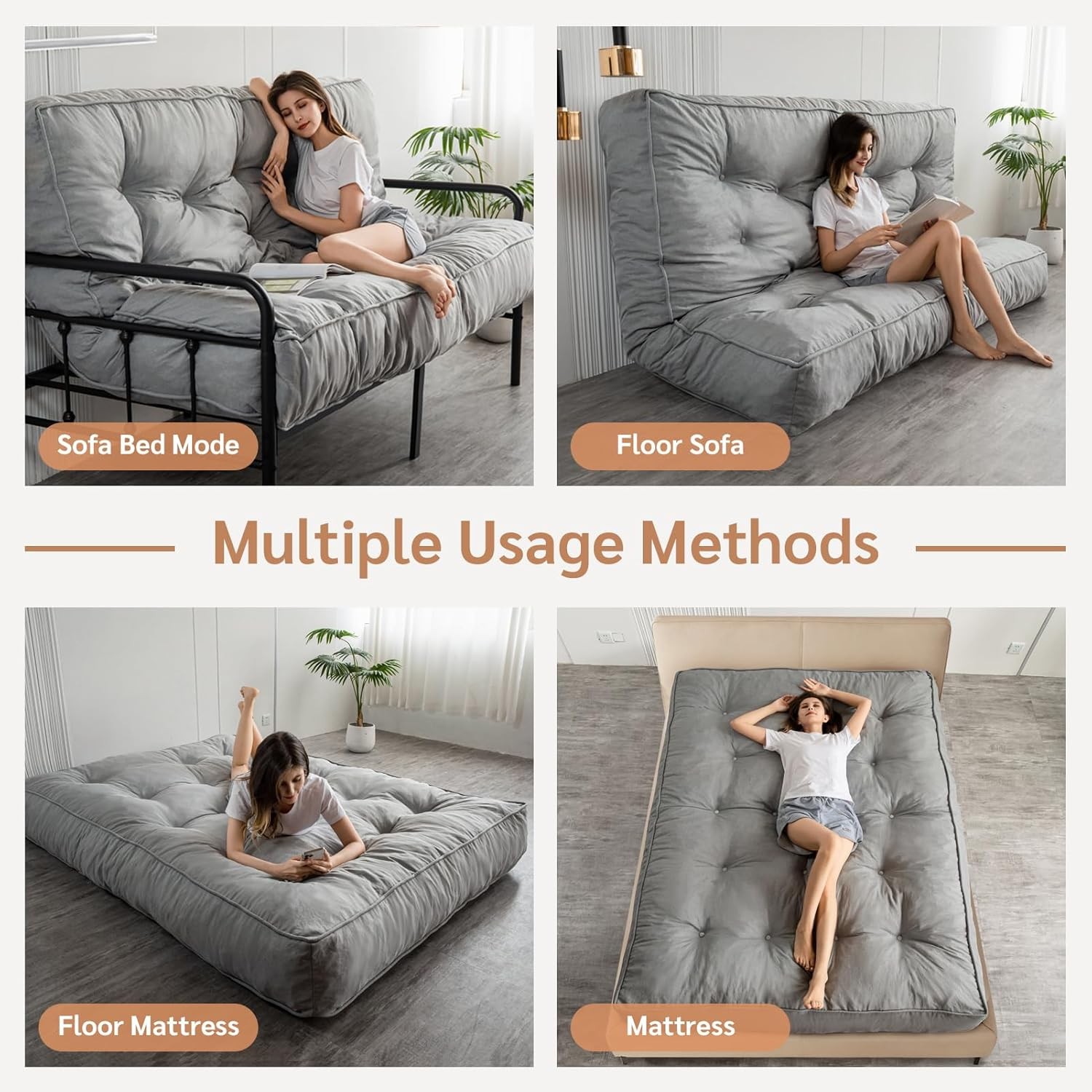 8 Inches Futon Mattress Full Size Thick Futons Sofa Couch Bed Floor Mattress
