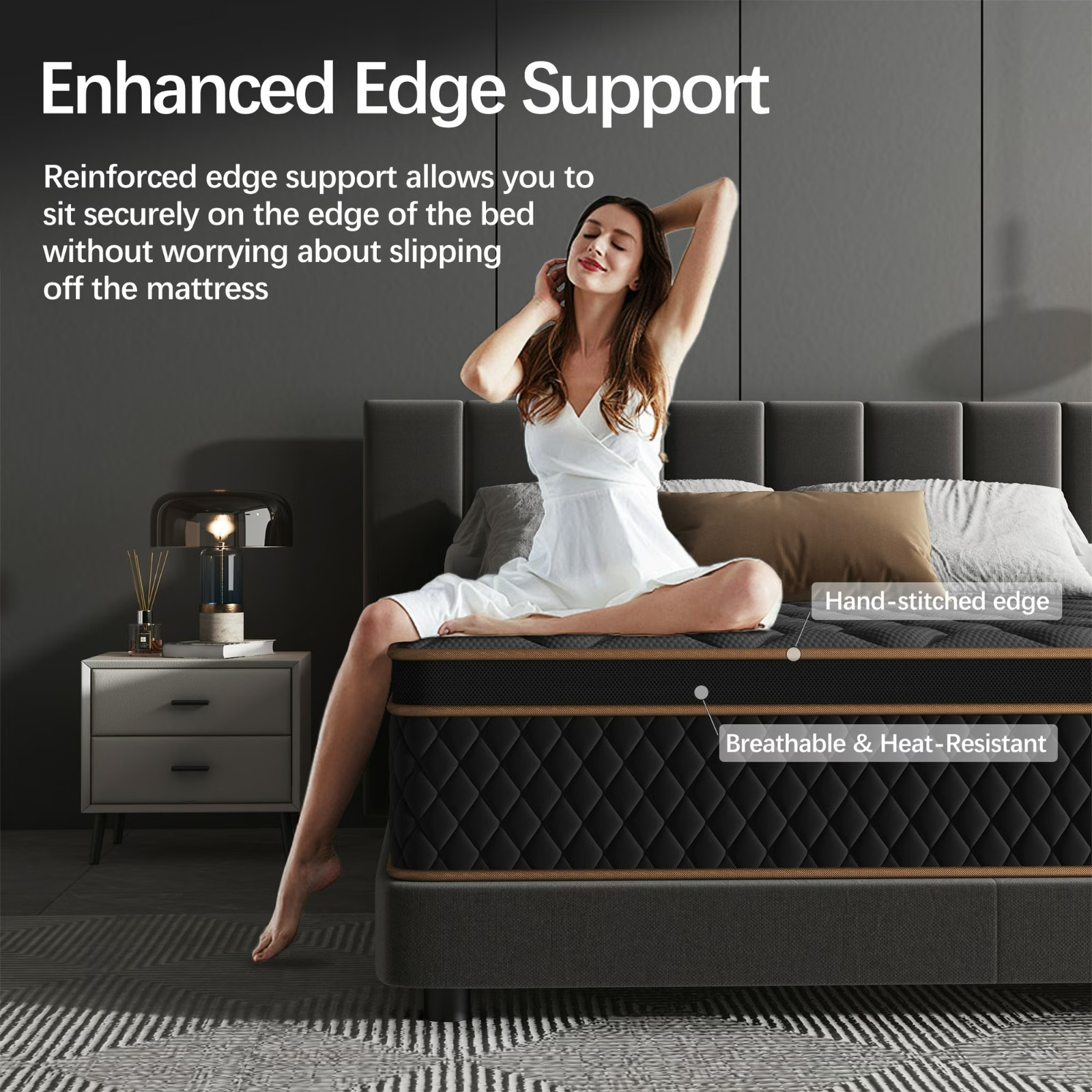12″ Colchon King Gel Memory Foam Hibrido Cama King Medium Firm Mattress Hybrid