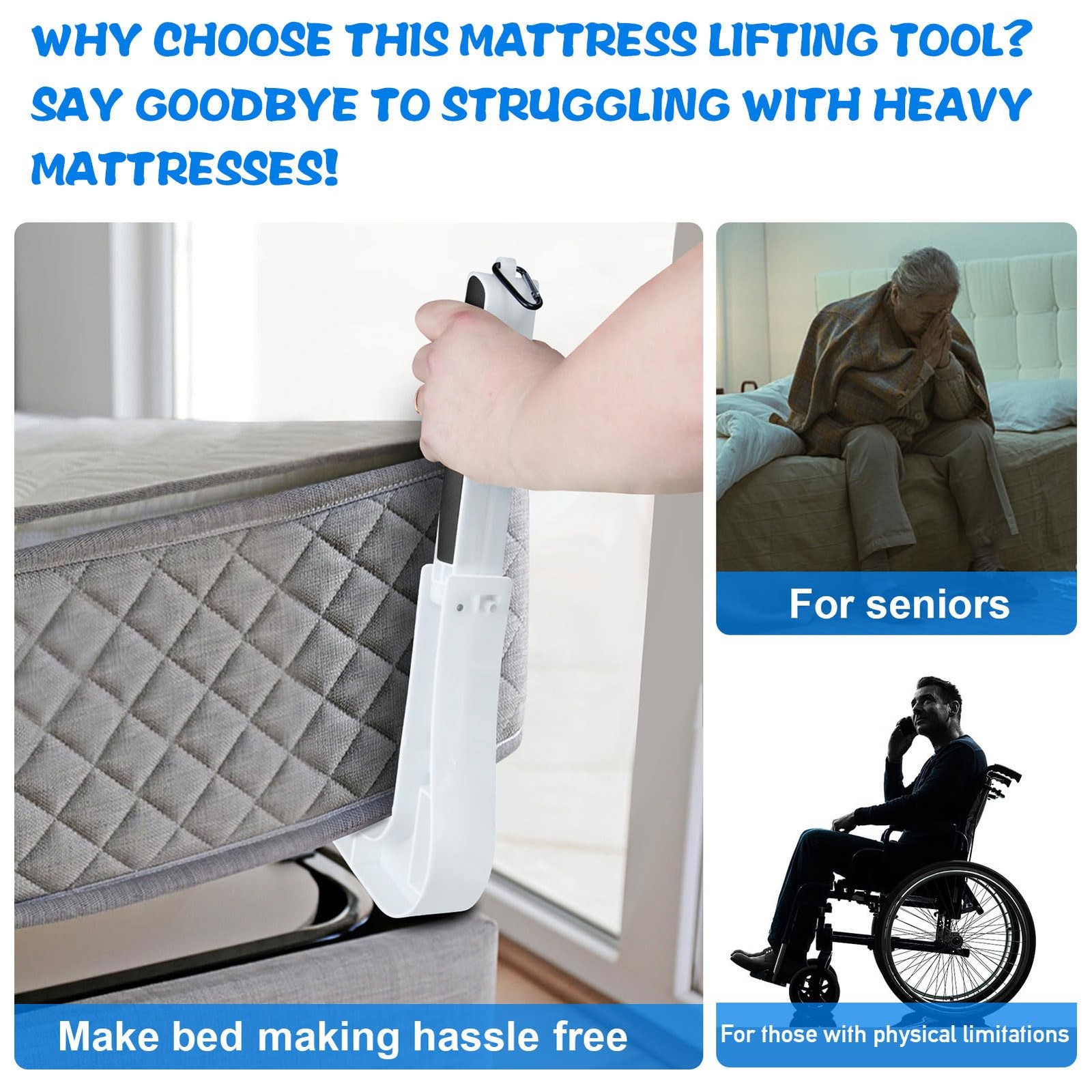 Mattress Lifter, Mattress Lifting Tool, Foldable Plastic Mattress Lifter with…