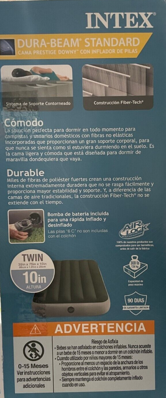 INTEX – 64777EHD – Dura-Beam Standard Prestige Air Mattress – Twin Size