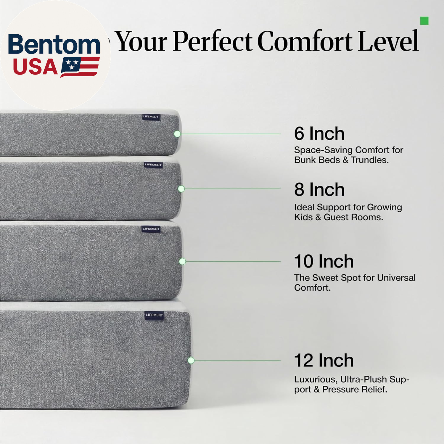 Twin Mattress for Kids, 6 Inch Twin Bed Mattress, Basic Graphite Cooling Memory