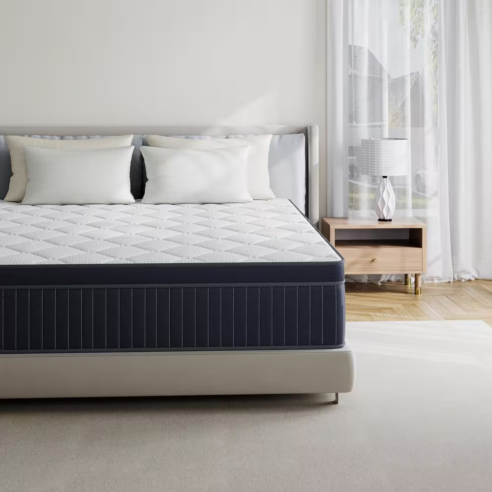 Queen Size Plush Hybrid Gel Memory Foam 12 In. Innerspring Euro Top Motion Isola