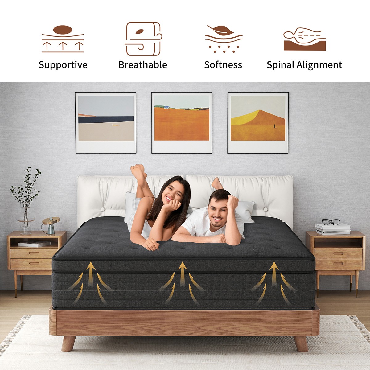 8″/12″/14″ Twin Full Queen King Mattress Gel Memory Foam Hybrid Spring In a Box
