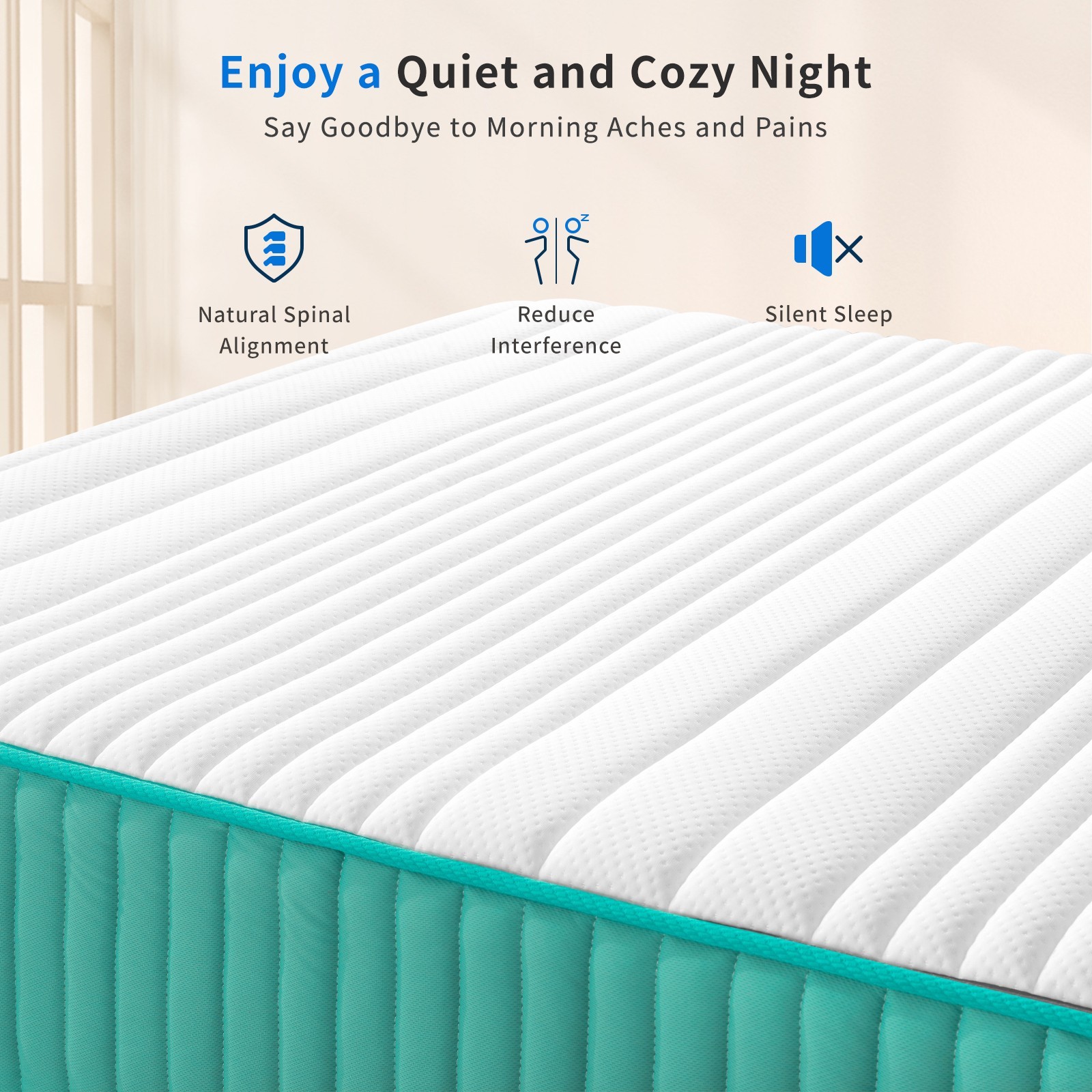 12″ Memory Foam and Pocket Spring Hybrid Mattress in a Box,CertiPUR-US Certified