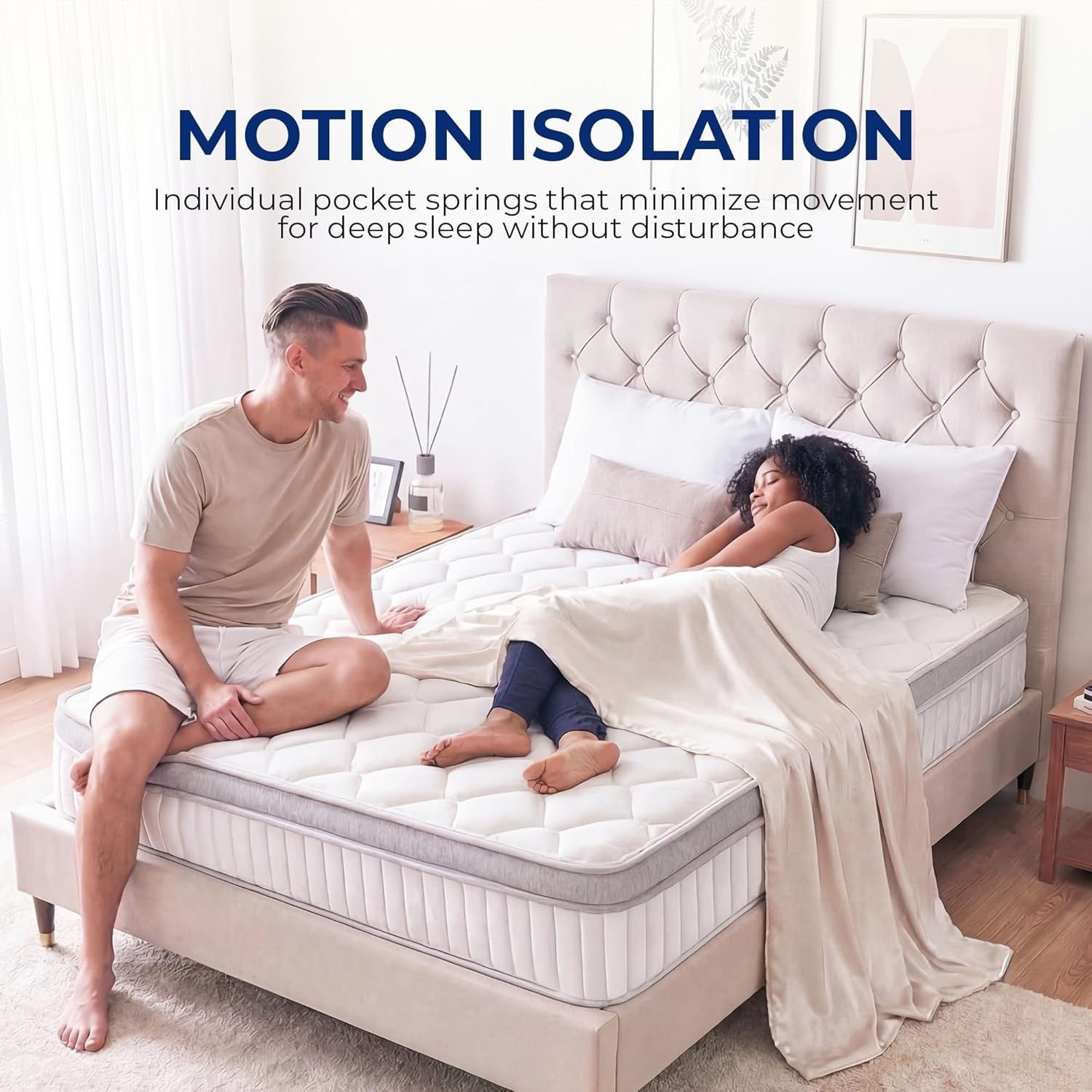 Eco-Friendly Twin Mattress: 10” Hybrid with Cooling Foam & Pocket Bloom Support