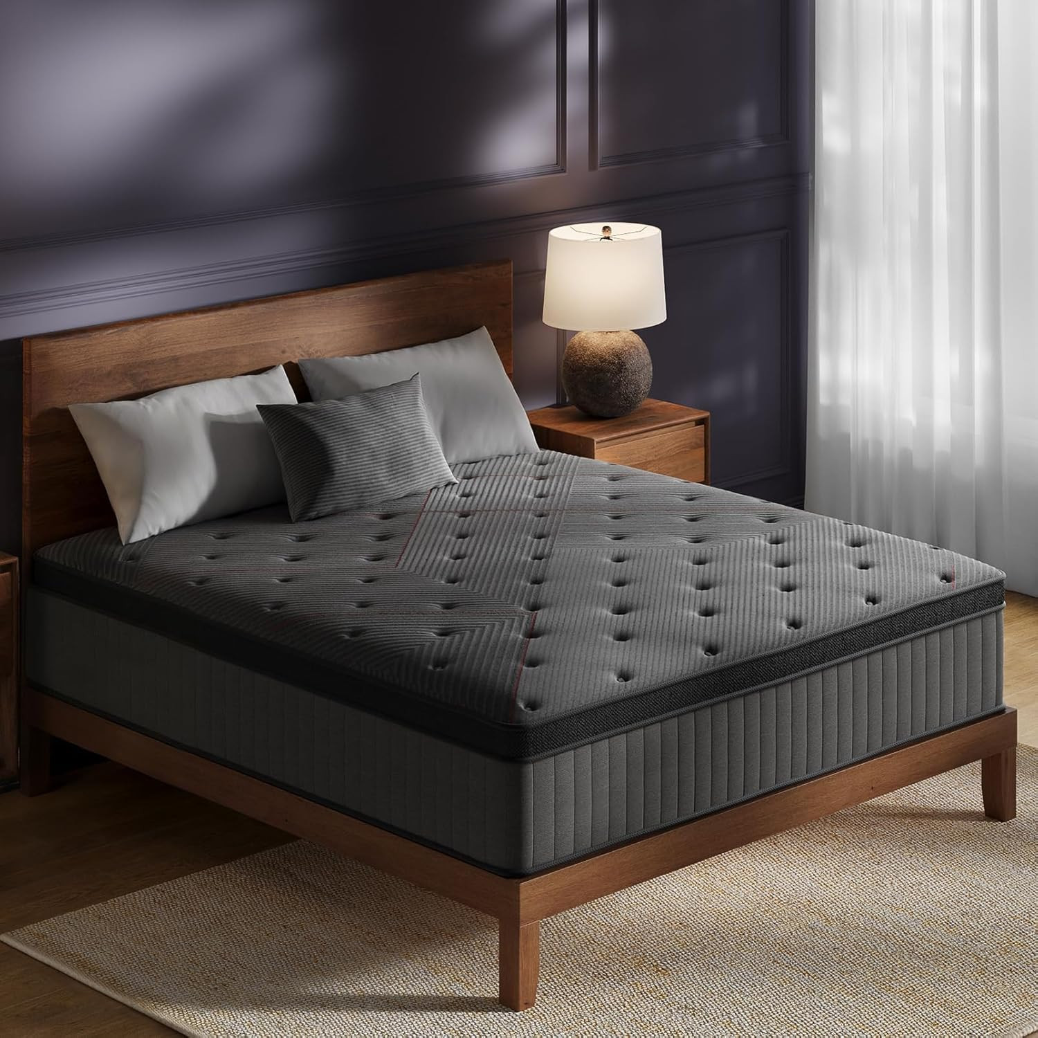 Aura 12″ Medium Firm Hybrid Mattress – Perfect for Guests & Apartments