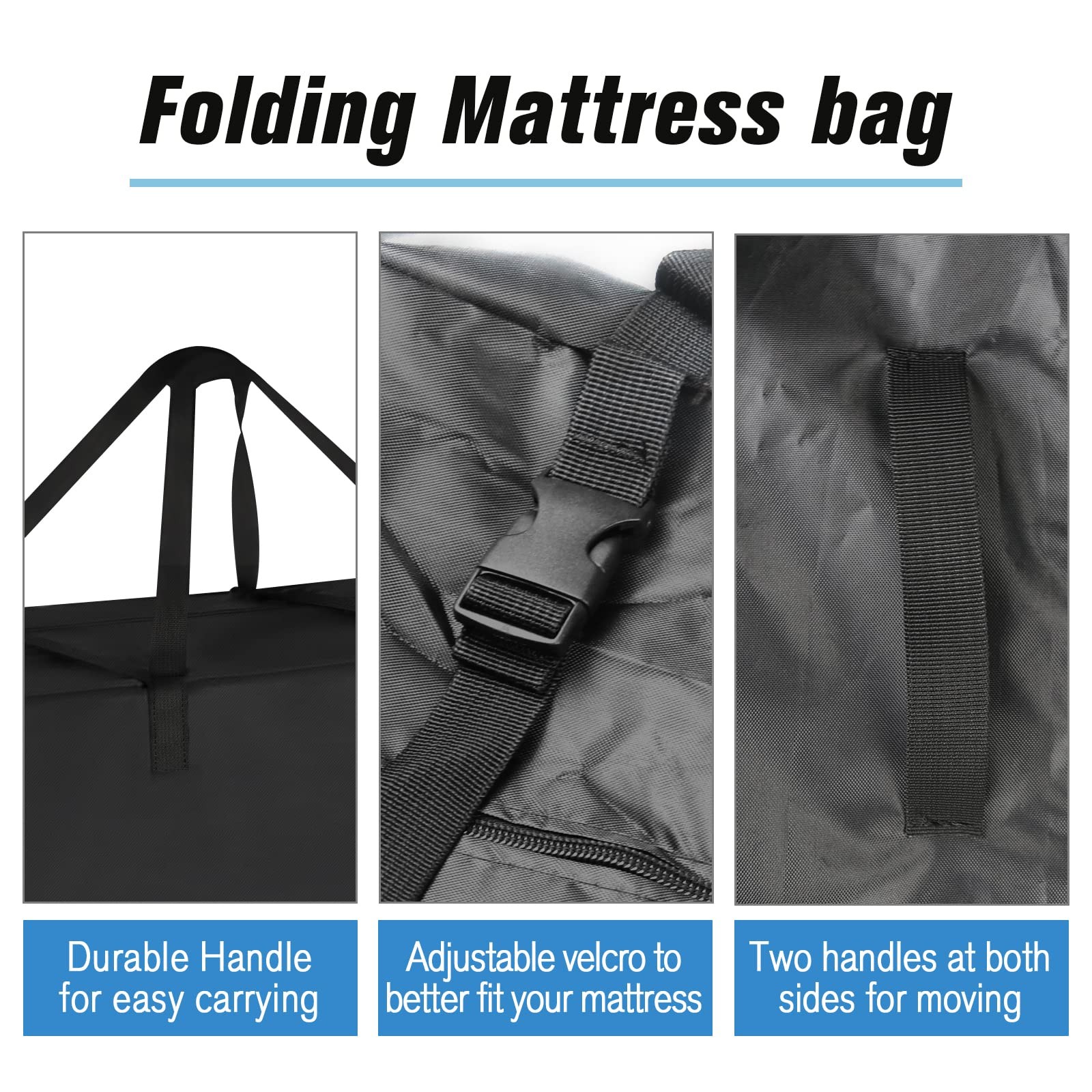 Folding Mattress Storage bags,Trifold Memory Foam Mattress Case,Portable Carr…