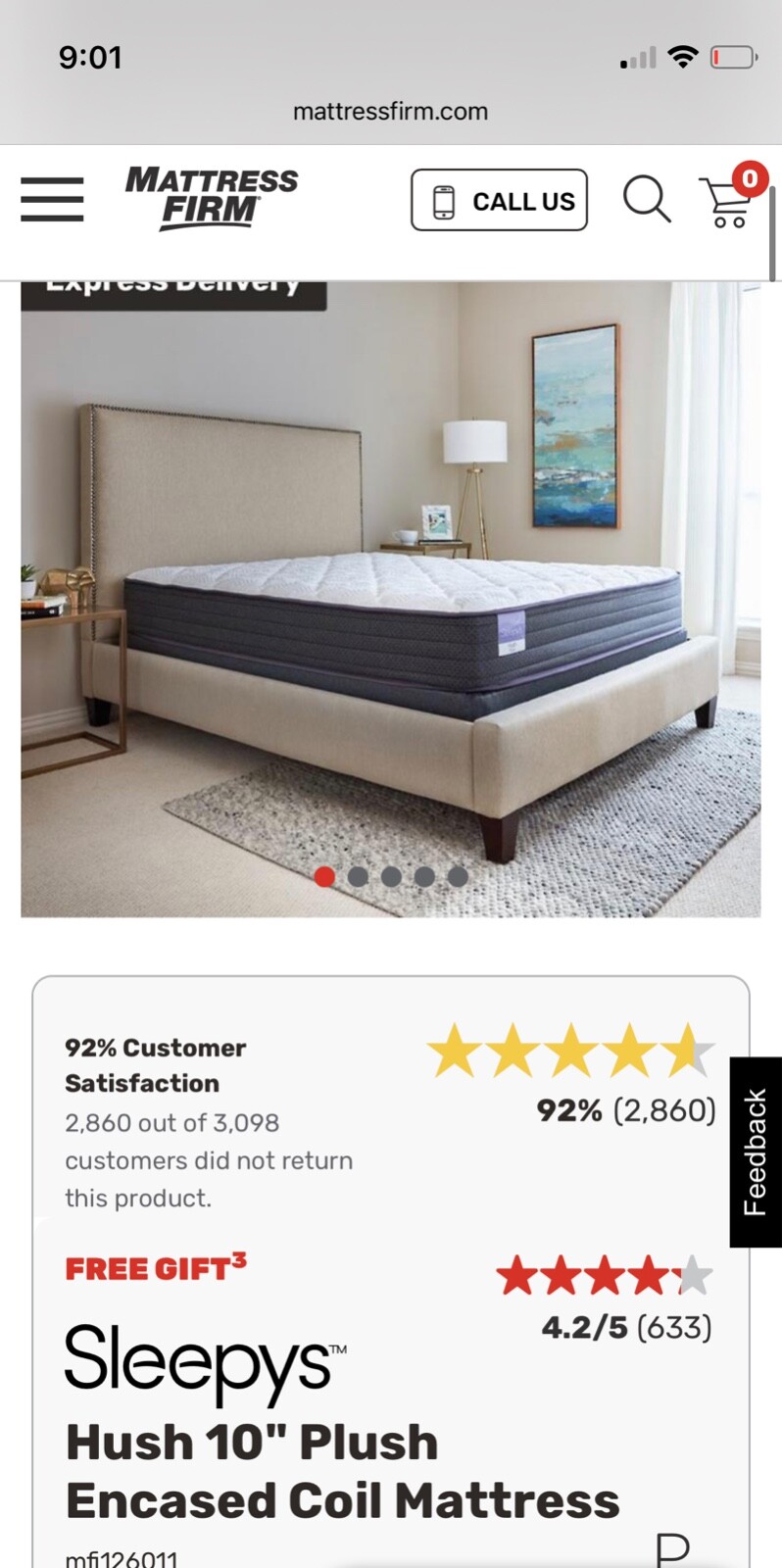 Sleepys Queen mattress, Zinus foundation and a new mattress protector