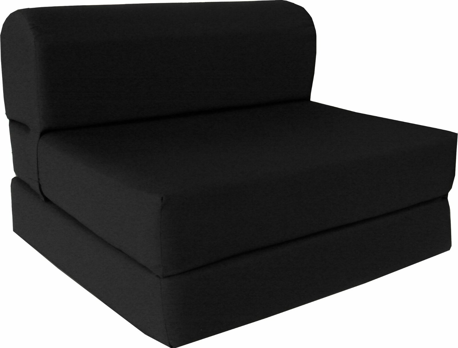 Full Sleeper Chair Folding Foam Beds, Foldable Mattresses, 6Tx48Wx72L, Black