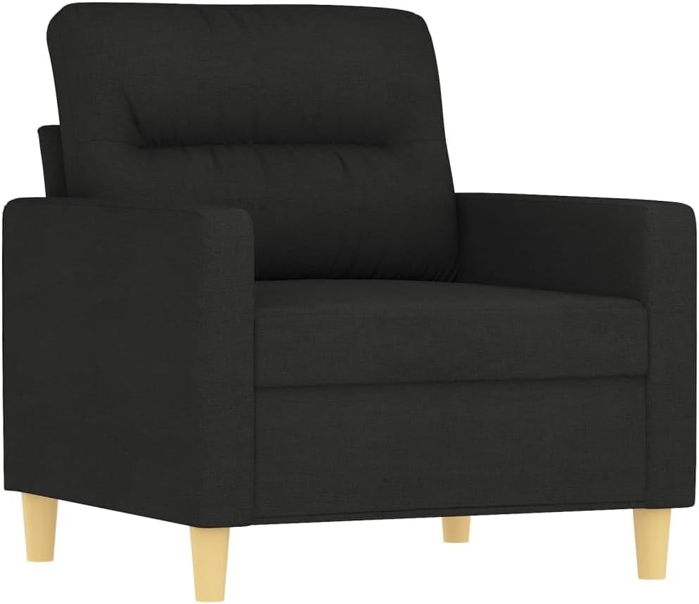 Modern Sofa Chair Bla 23.6″ Fabric Upholstered Armchair with Thi