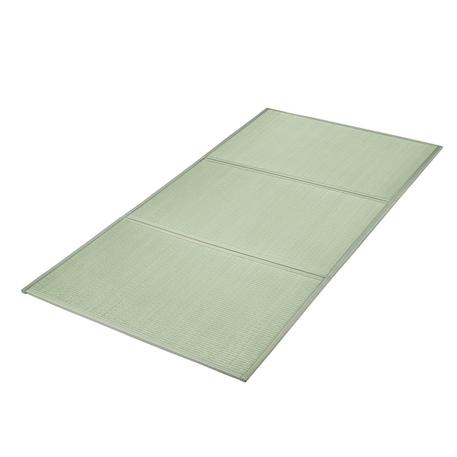 Twin Size Foldable Rush Grass Tatami Mat with Non-Slip Backing & Fresh Scent