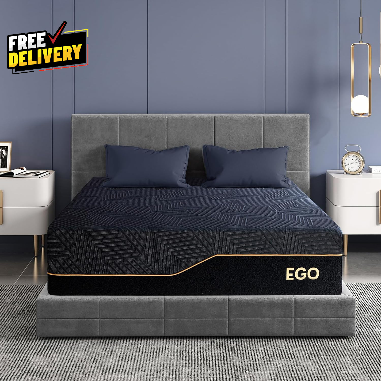 EGOHOME 14 Inch King Size Memory Foam Mattress for Back Pain Cooling Copper…..