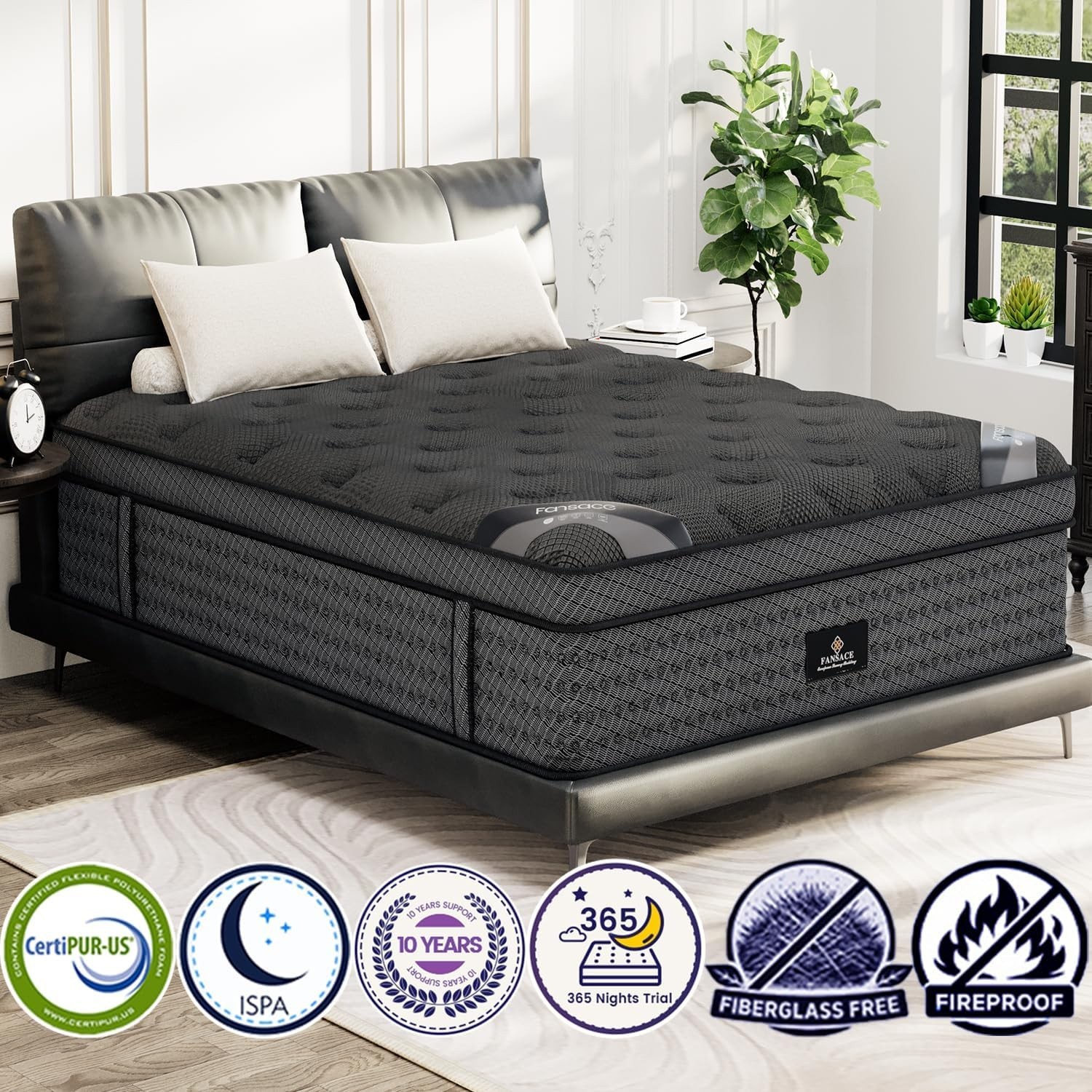 King Size Mattress (High-End Upgraded) Hotel-Level Luxury 16 Inch Hybrid King Ma