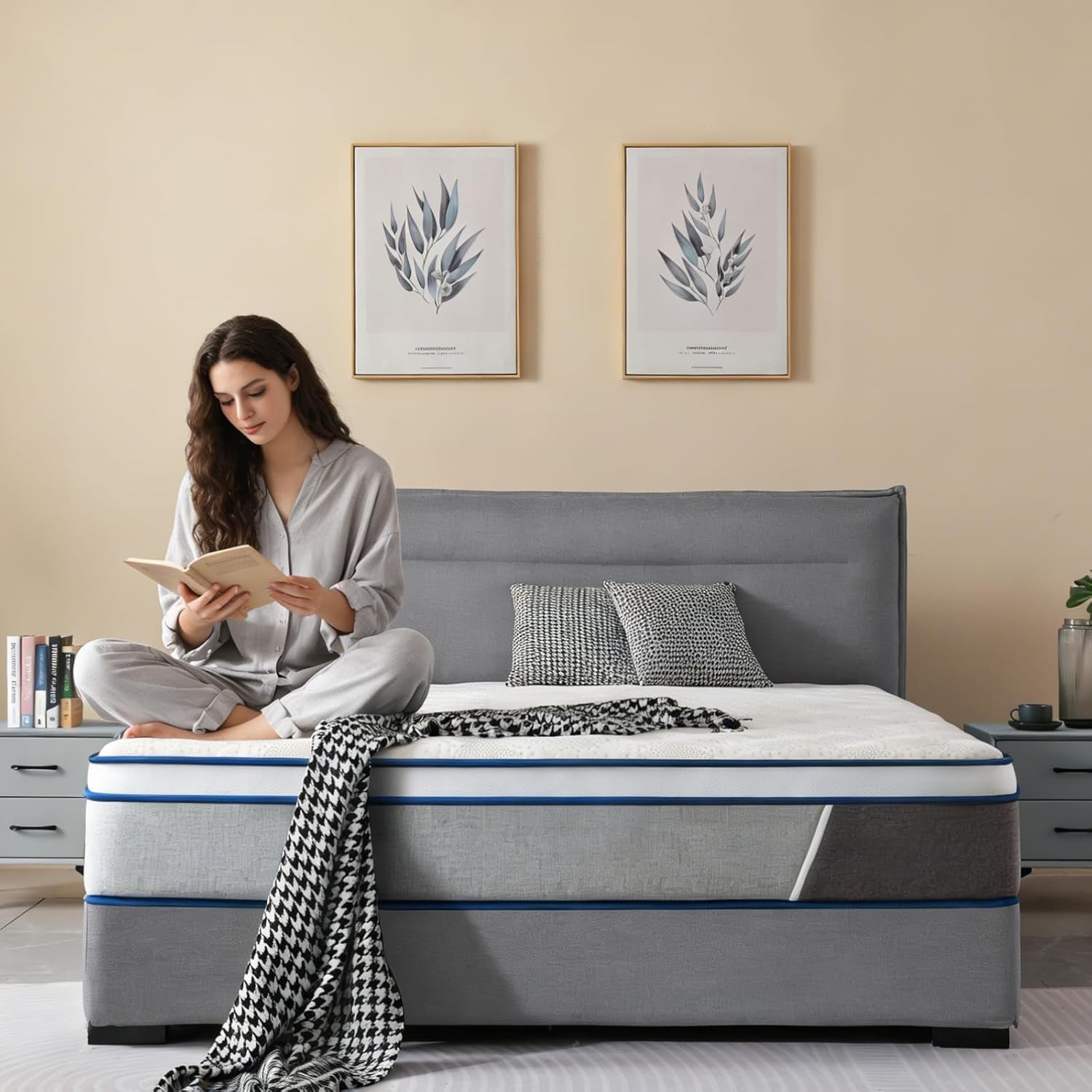 Full Size Mattress 12 Inch Hybrid Mattress – Memory Foam & Individually Pocke…
