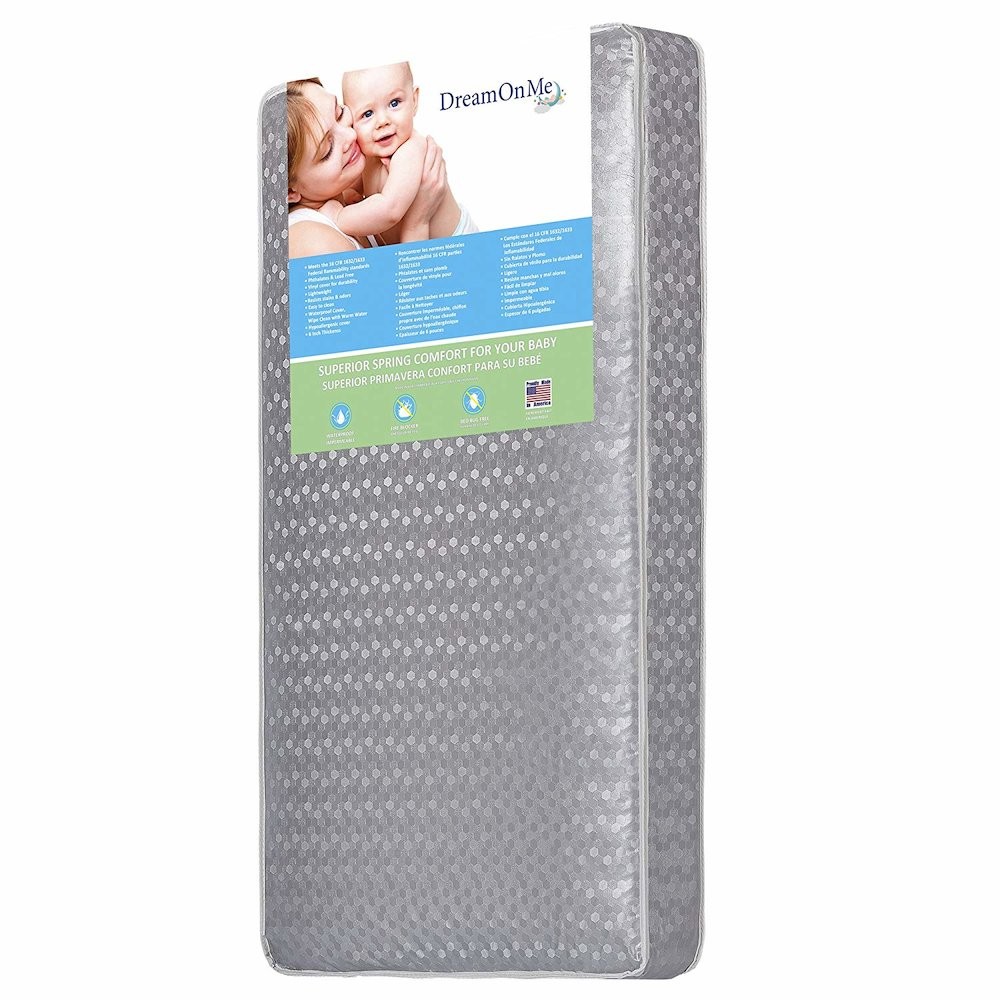 Dream On Me Superior Slumber 6” 112 Coil Spring Crib and Toddler Bed Mattress