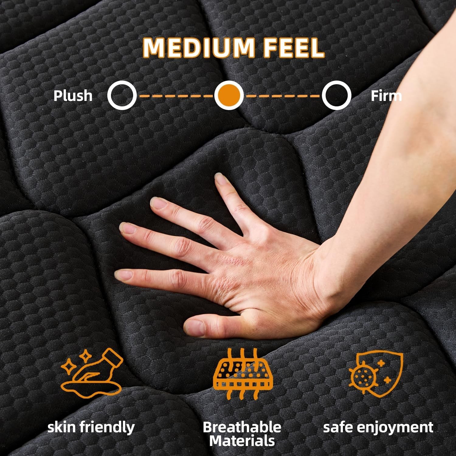 Queen Mattress 12 Inch Memory Foam Pocket Spring Hybrid Bed Motion Isolation