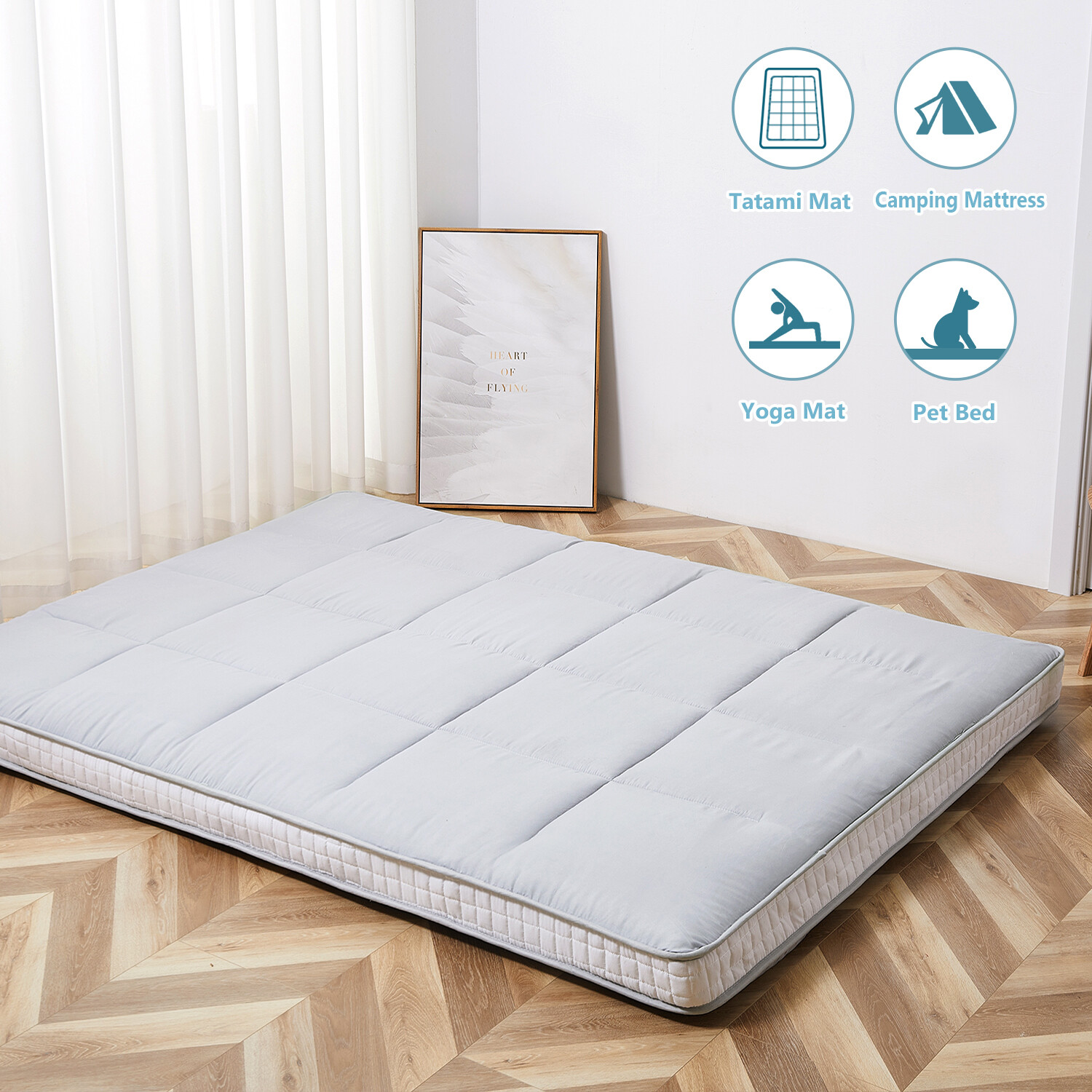 Futon Floor Mattress Japanese Traditional Shiki Futon Full Size Thicken Mat Pad
