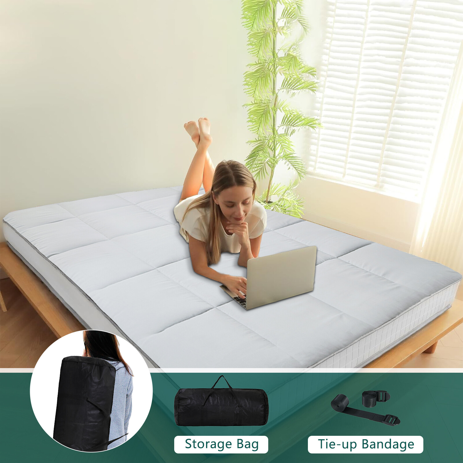 SLSY Japanese Futon Floor Mattress for Adults & Kids 4 inch Thickness Sleep Mat