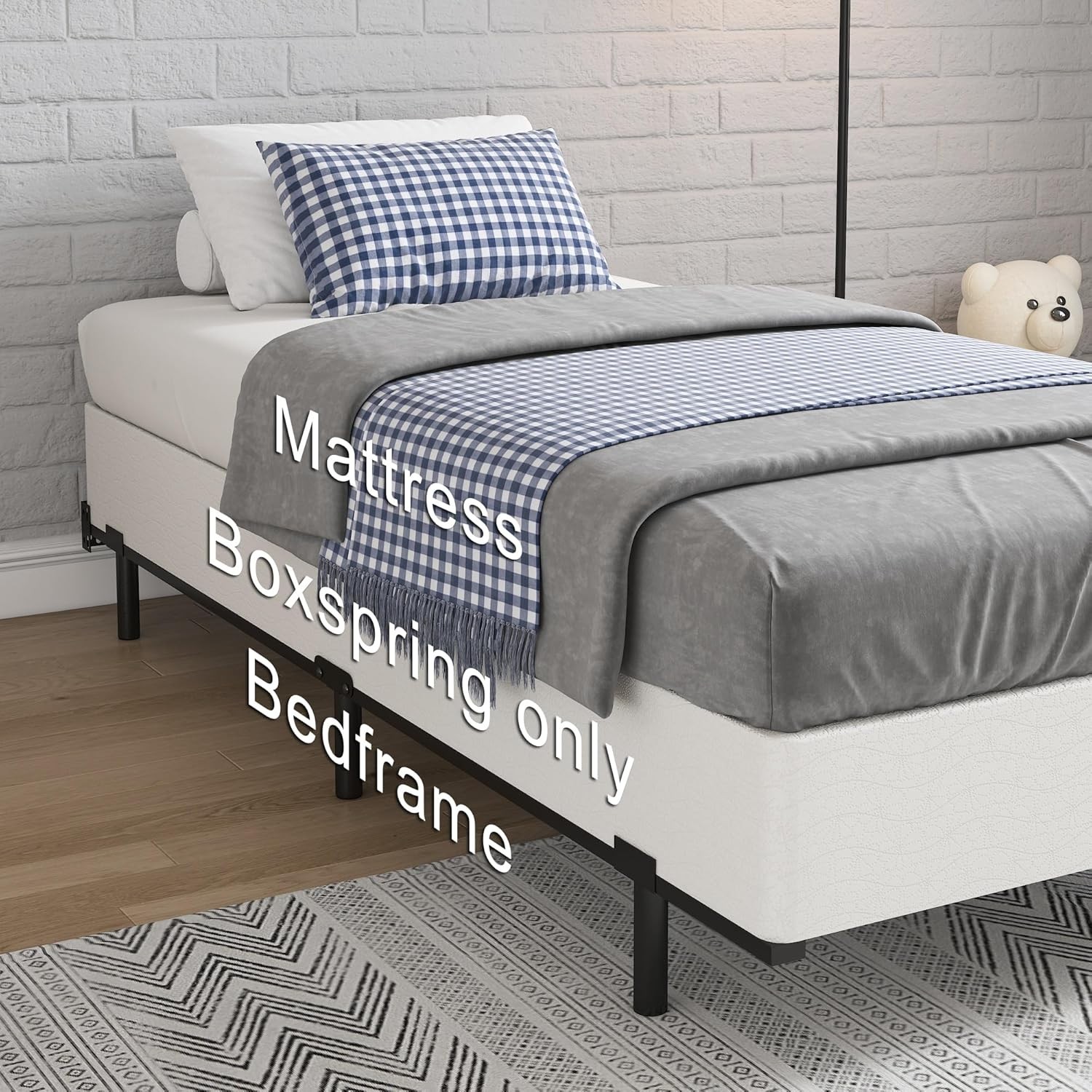 NEW Twin Box Spring 7″ High 2500lbs Mattress Foundation Non-Slip Noise Free