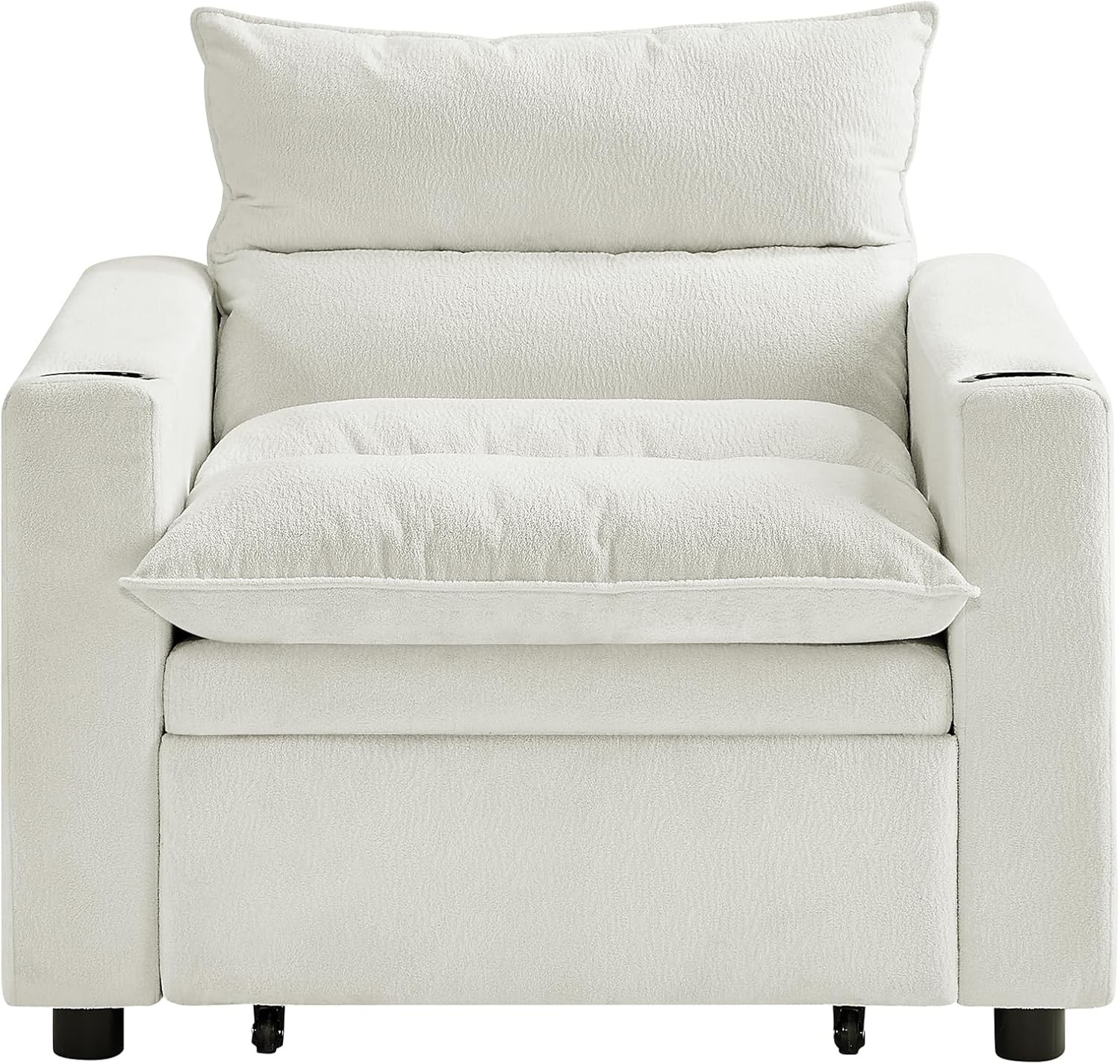 3-in-1 Convertible Sleeper Chair Bed Recliner Daybed w/Adjustable