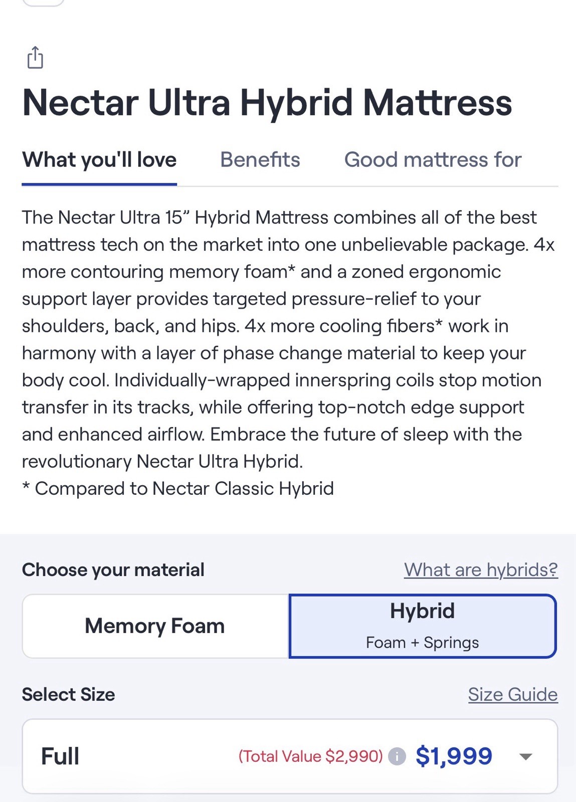 FAST SHIPPING- Nectar Ultra Hybrid 15’’ Full Mattress- New in Box -$2,176 RETAIL