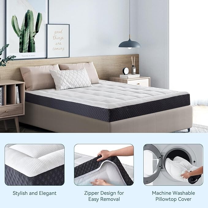 ELEMUSE 5 Inch Twin XL Mattress for Kids Adults, Cooling Gel Memory Foam Plus Pi