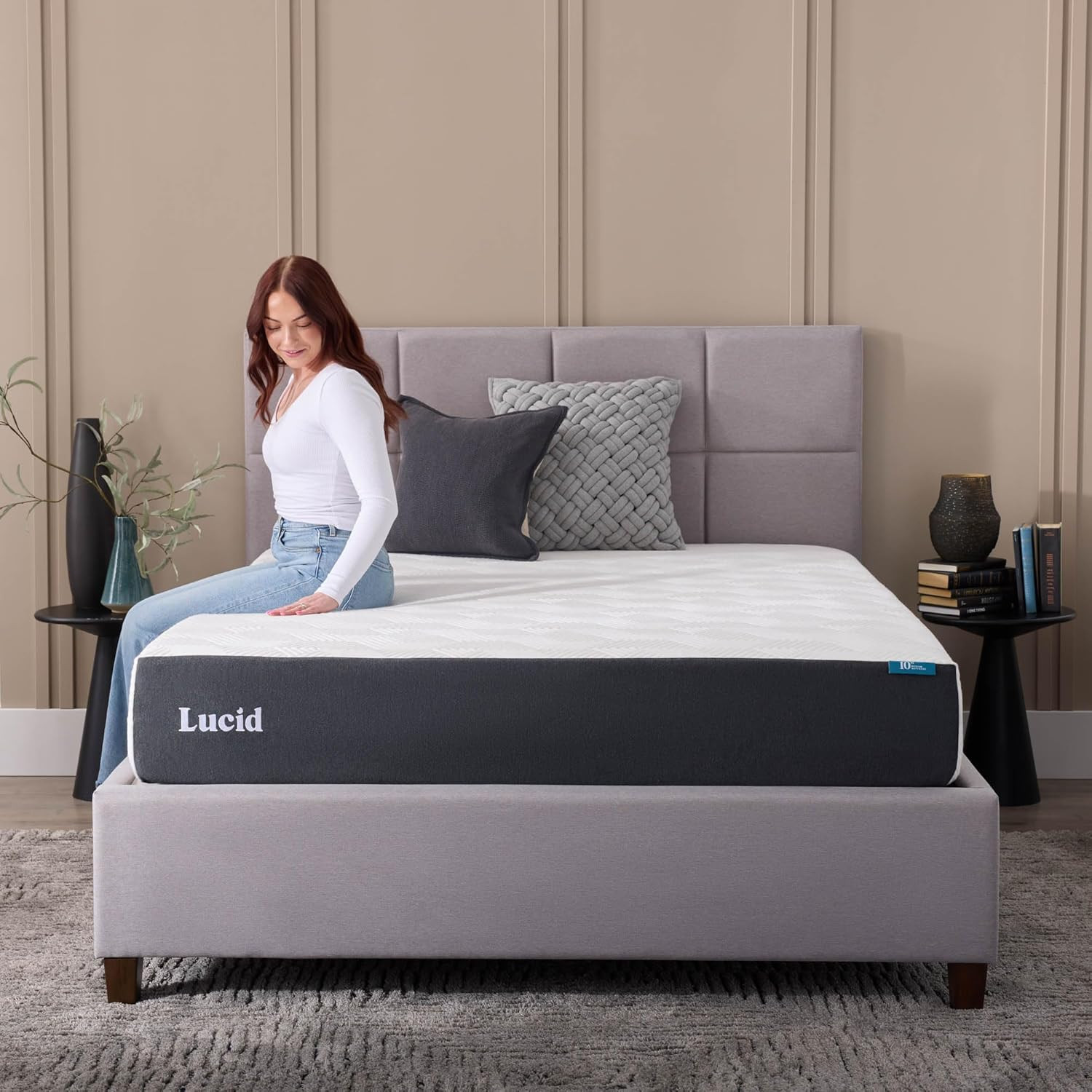 Queen 10″ Memory Foam Mattress – Cooling Gel & Bamboo Charcoal – Bed in a Box
