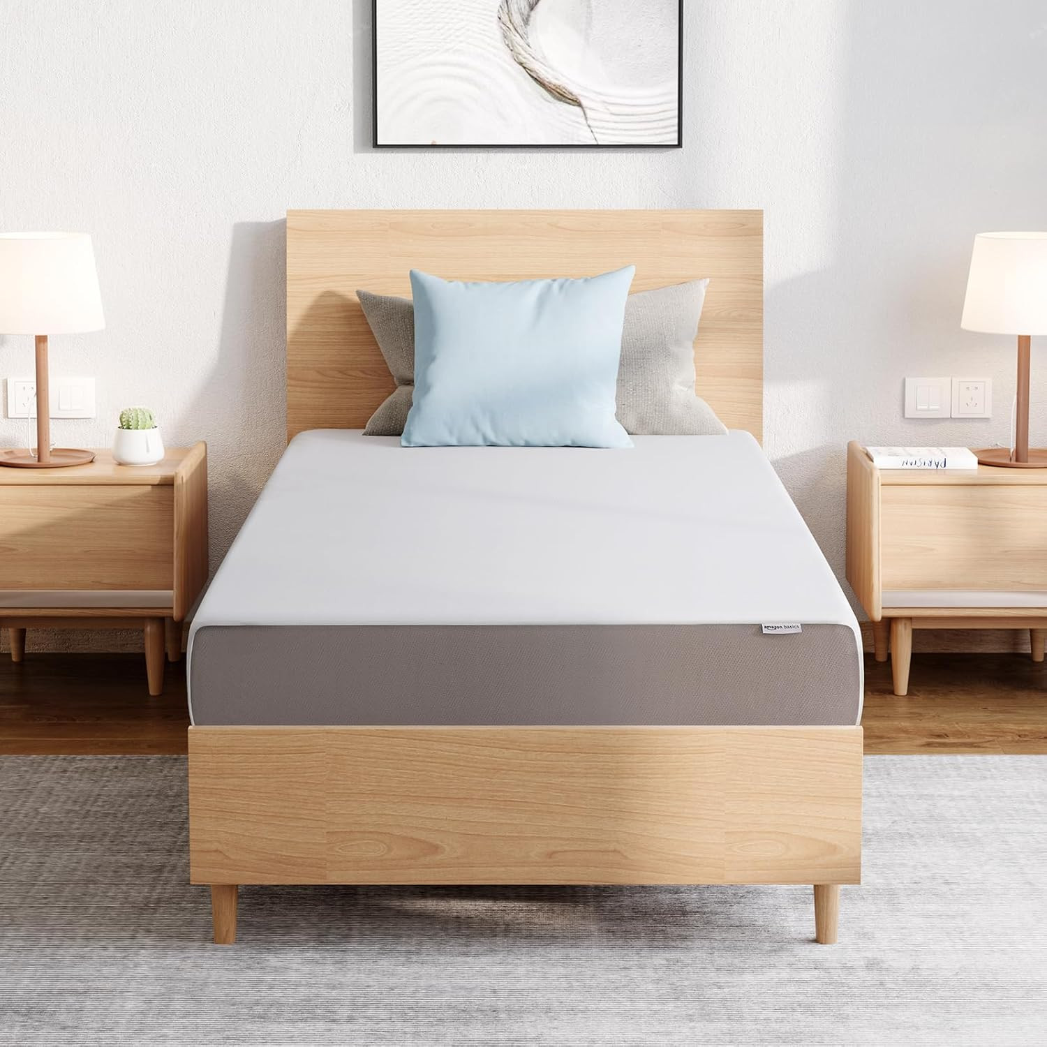 8-Inch Plush Memory Foam Mattress – Breathable Full Size, White/Grey