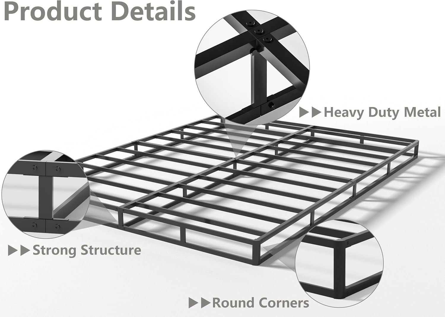 Qingzhou 5 Inch Box Spring for Queen Bed, Heavy Duty Metal Queen, 5 High