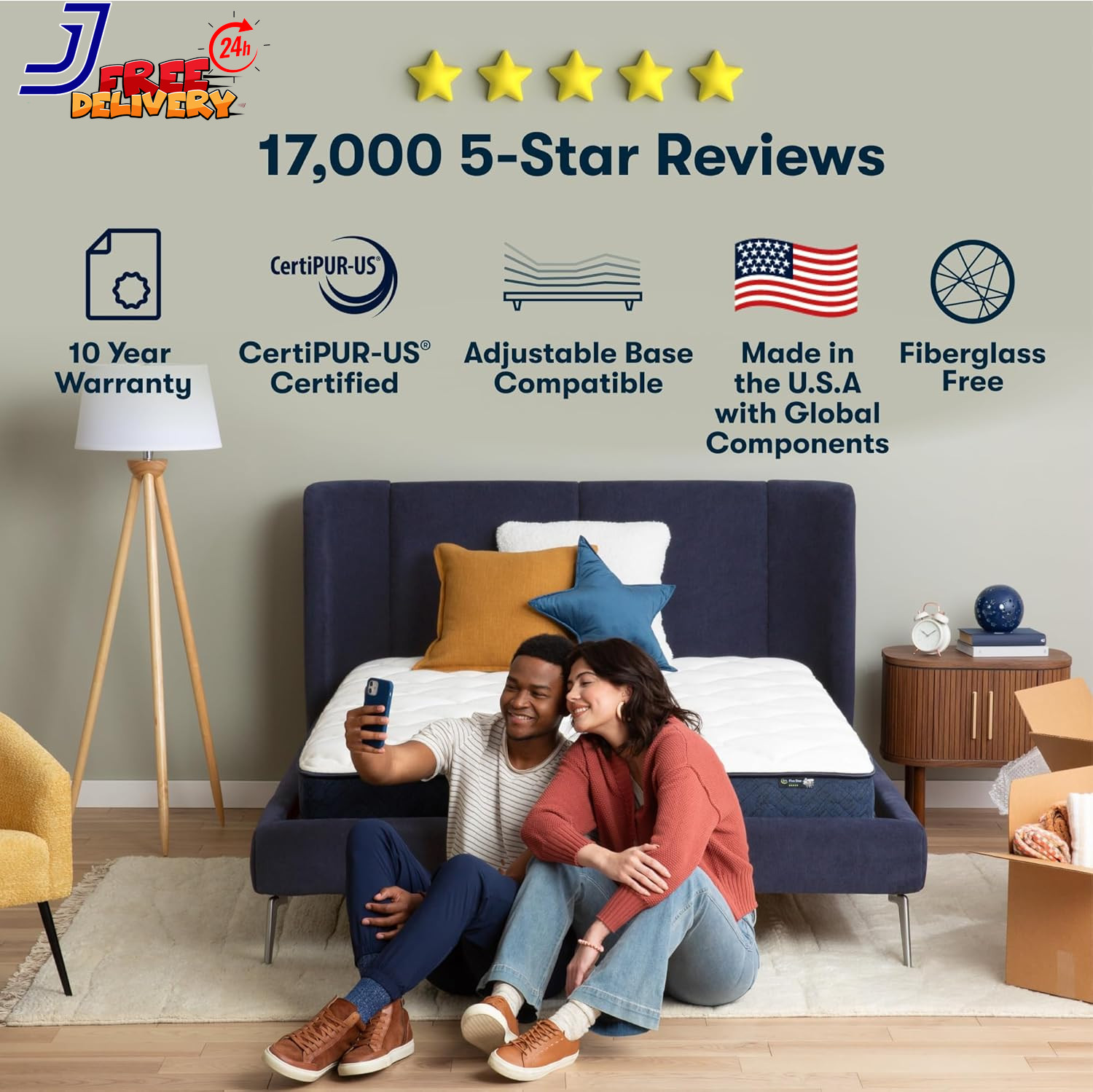 Five Star Mattress Tranquility 16″ Plush Pillow Top King Mattress Cooling Comfor