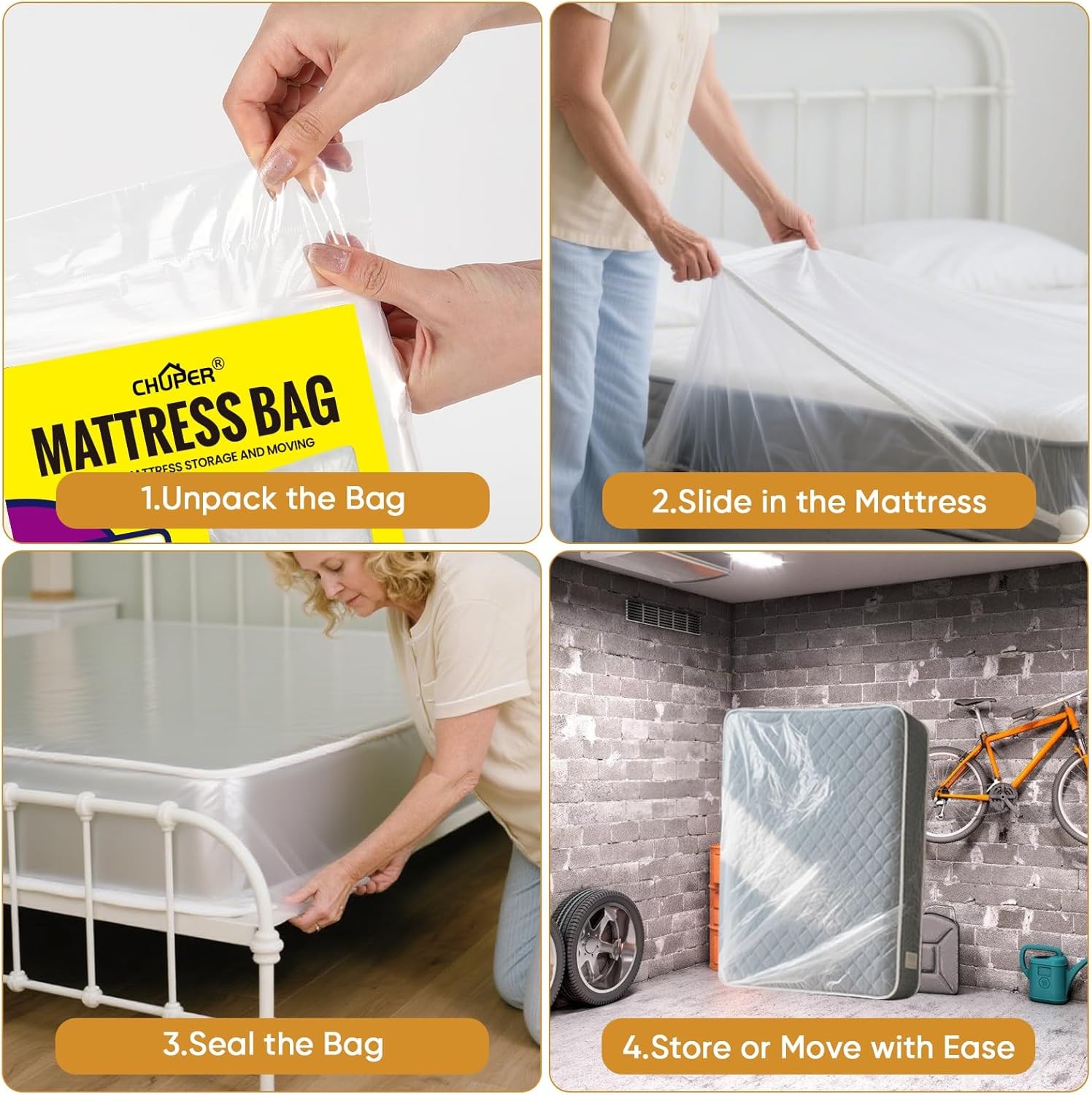 Mattress Moving & Storage Bag 100×60, Waterproof Dustproof Heavy Duty