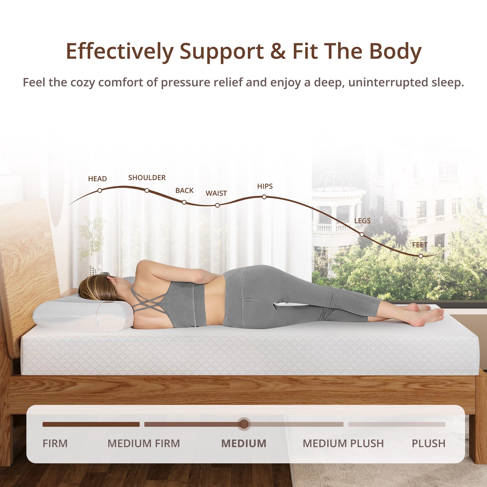 EGOHOME TrueZen Twin Mattress, 5″ Memory Foam Mattresses in a Box, Medium