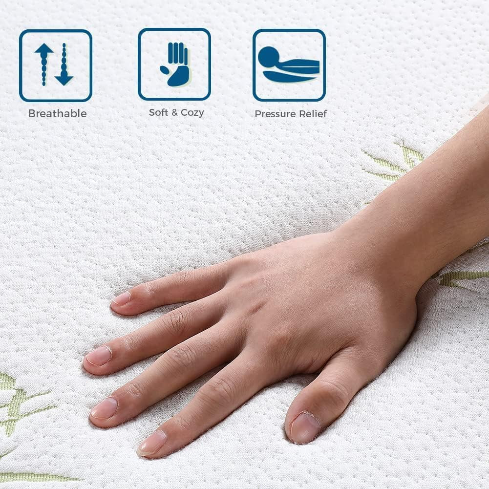 Queen 6″ Trifold Memory Foam Mattress with Soft Cover – Portable & Foldable