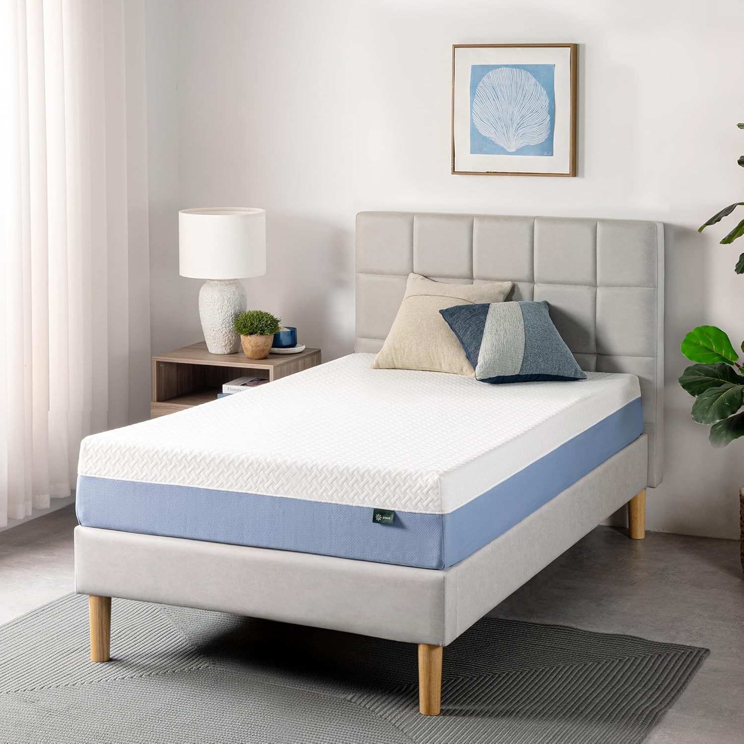 Zinus 5-to 12-Inch Twin Cooling Essential Memory Foam Mattress, Medium Feel