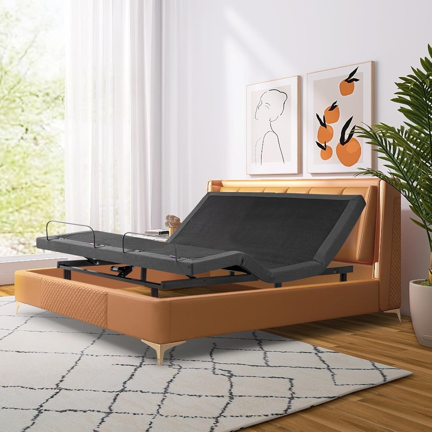 Adjustable Queen Bed Frame & 14″ Gel Memory Foam Mattress with Smart Features