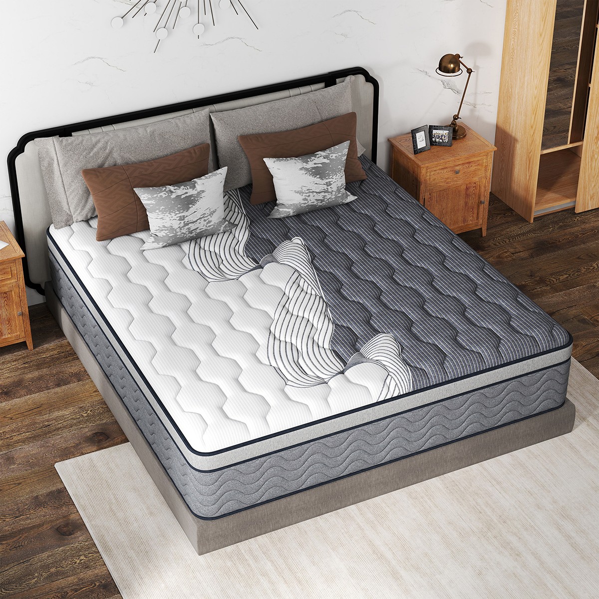 12 Inch Dual Comfort Mattress Memory Foam Pocket Spring Full Queen King in a Box
