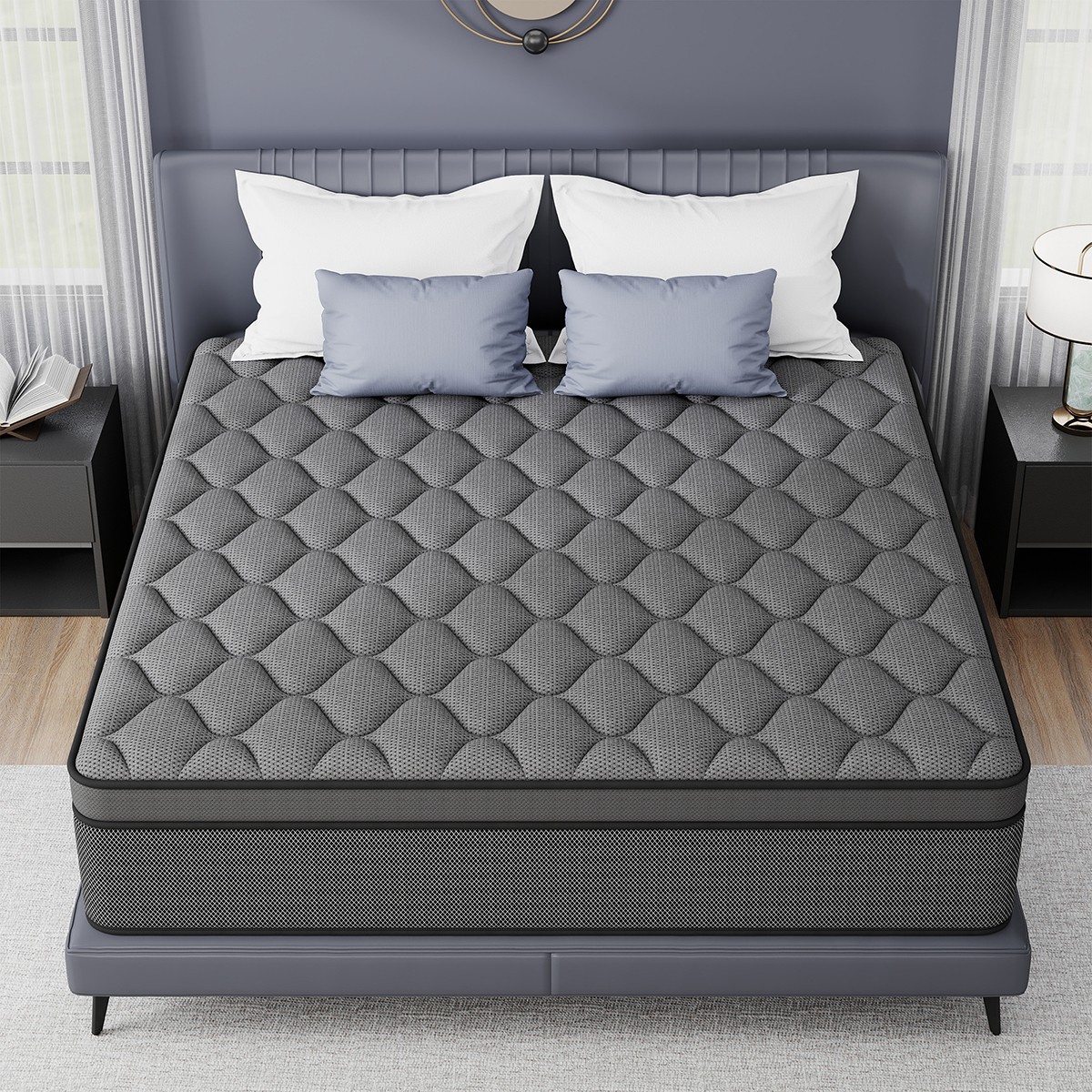 8″ 12″ 14″ Mattress Gel Memory Foam Pocket Spring Twin Full Queen King In A Box