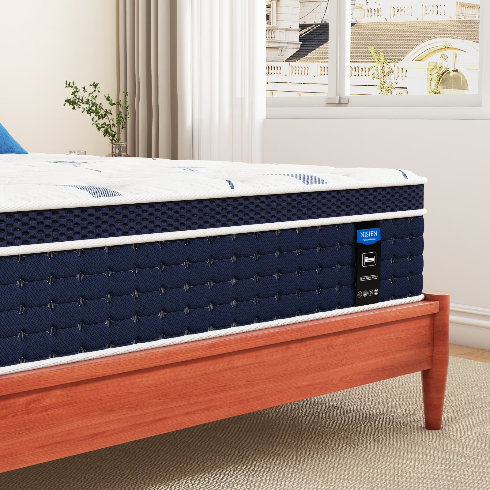 12″ Colchones FULL Size 12 Pulgadas Espuma Memory Foam Hybrid Mattress Modern