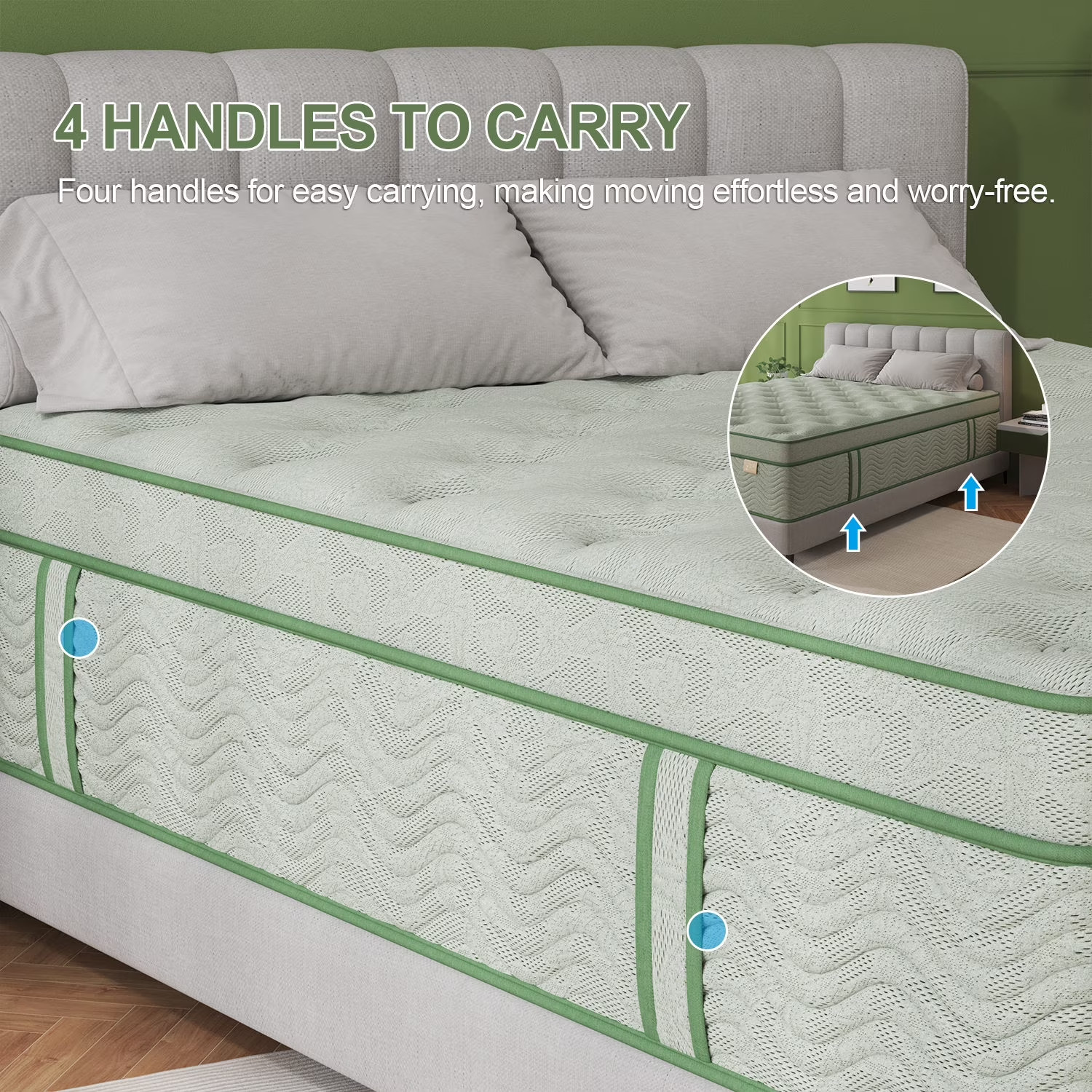 Viscountess 14inch Queen Mattress with Gel Memory Foam Medium Firm Euro Top Hybr