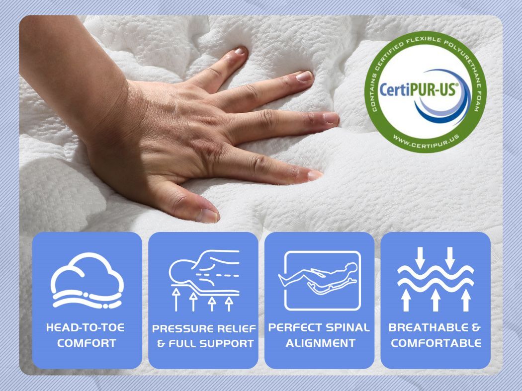 12 inch King Size Hybrid Memory Foam Mattress,Pocket Spring Mattress In A Box