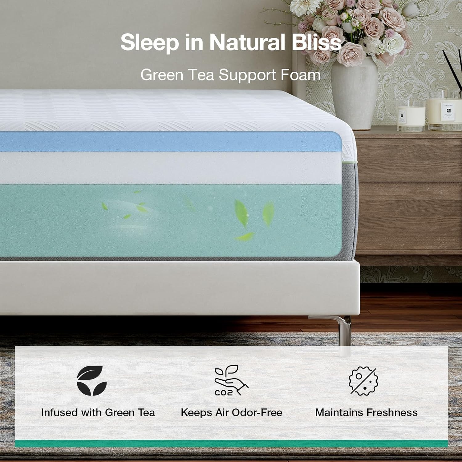 CertiPUR Certified Queen Memory Foam Mattress – Pain Relief