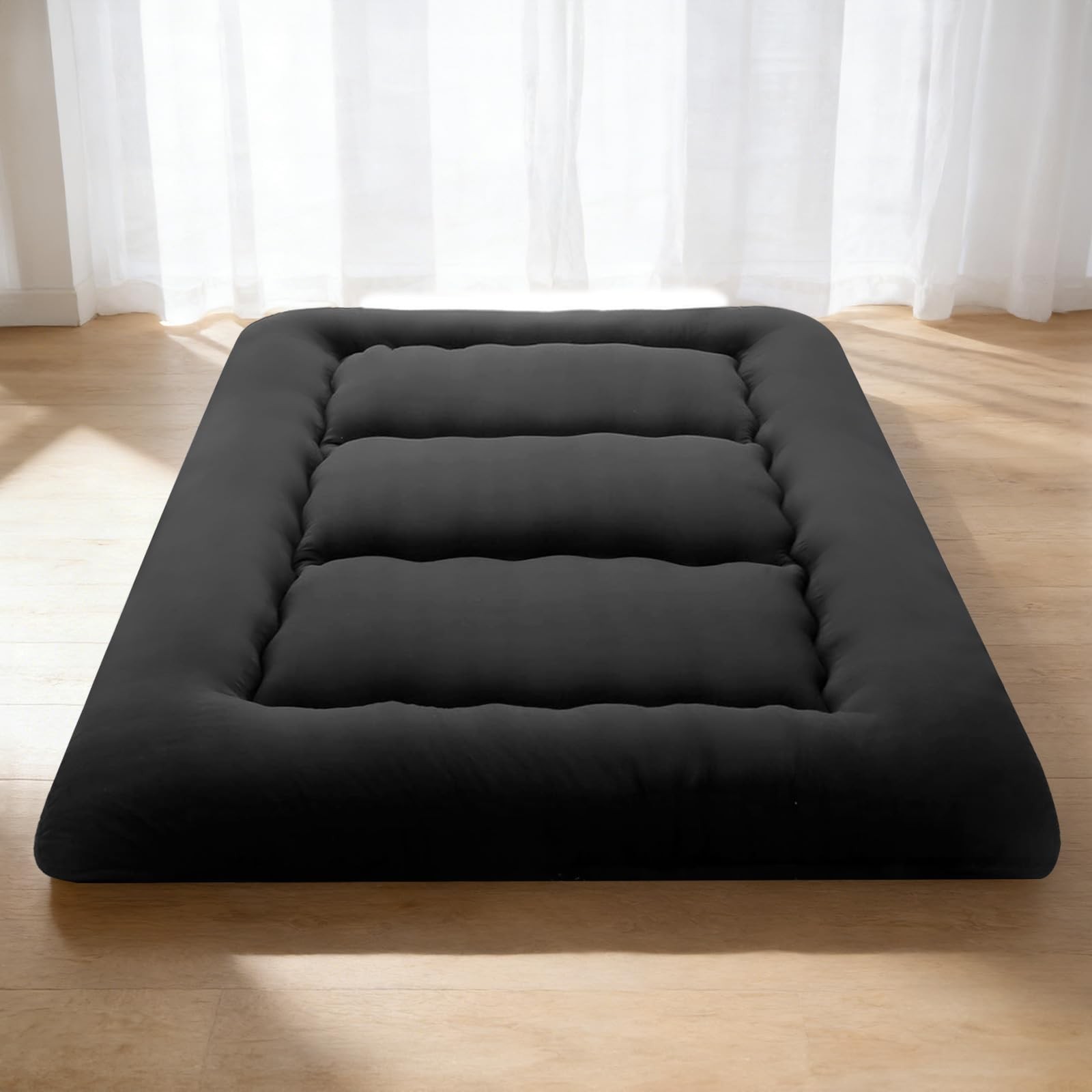 Japanese Floor Mattress Twin Size, Futon Mattress Foldable with Removable Was…