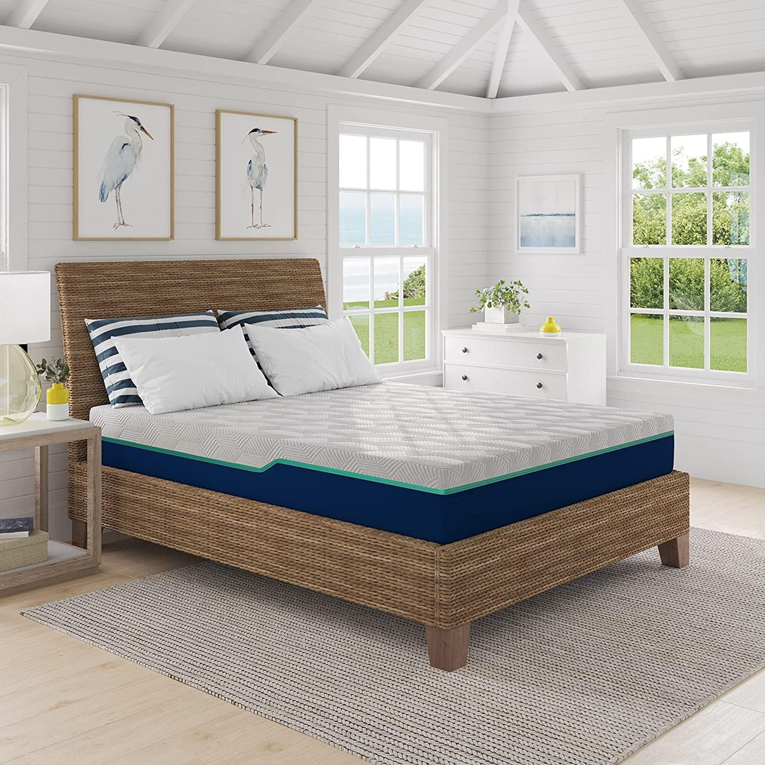 10″ Hybrid Mattress with Memory Foam & Bonnell Springs – Full Size, White