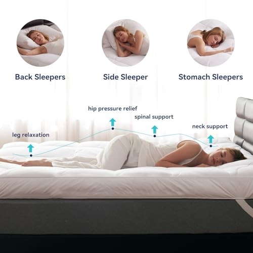 Dual Layer 5 Inch Goose Feather Mattress Topper Size, 4 Inch Goose Queen White