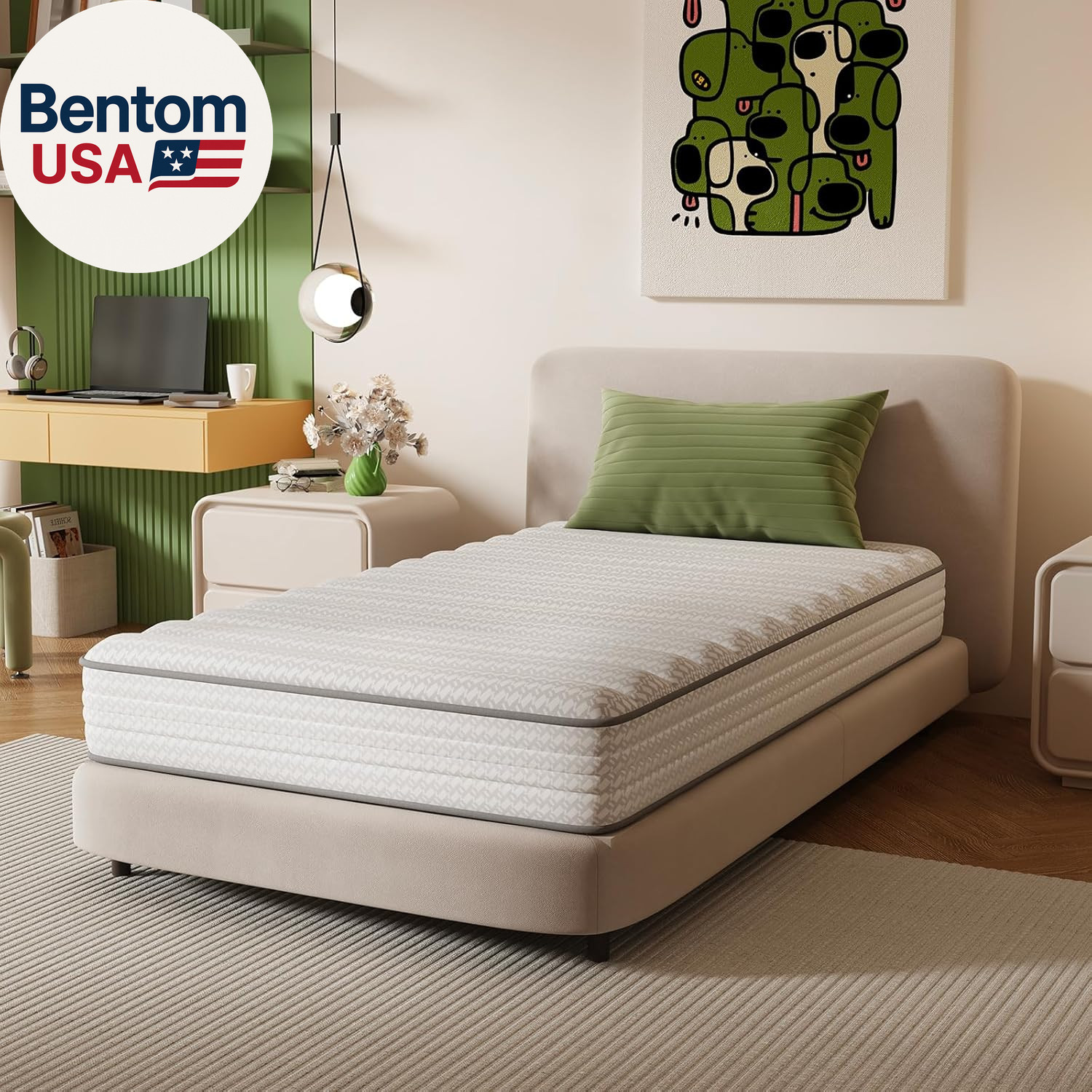 Twin Mattress, 6 Inch Twin Size Mattresses in a Box with Smarts™ Coil for Pressu