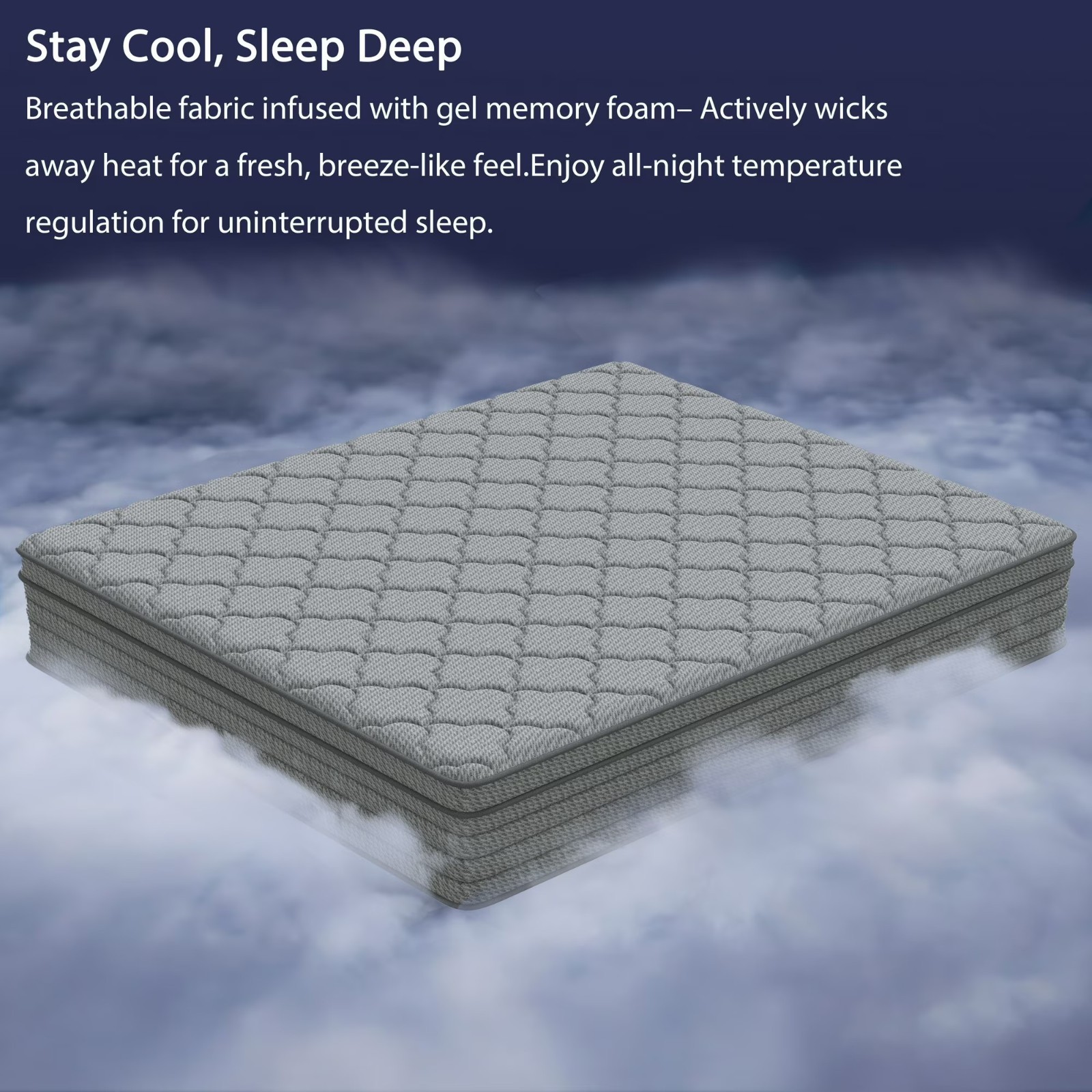 12″ Full/King Memory Foam Mattress Bed In Box Edge Support Individually Wrapped