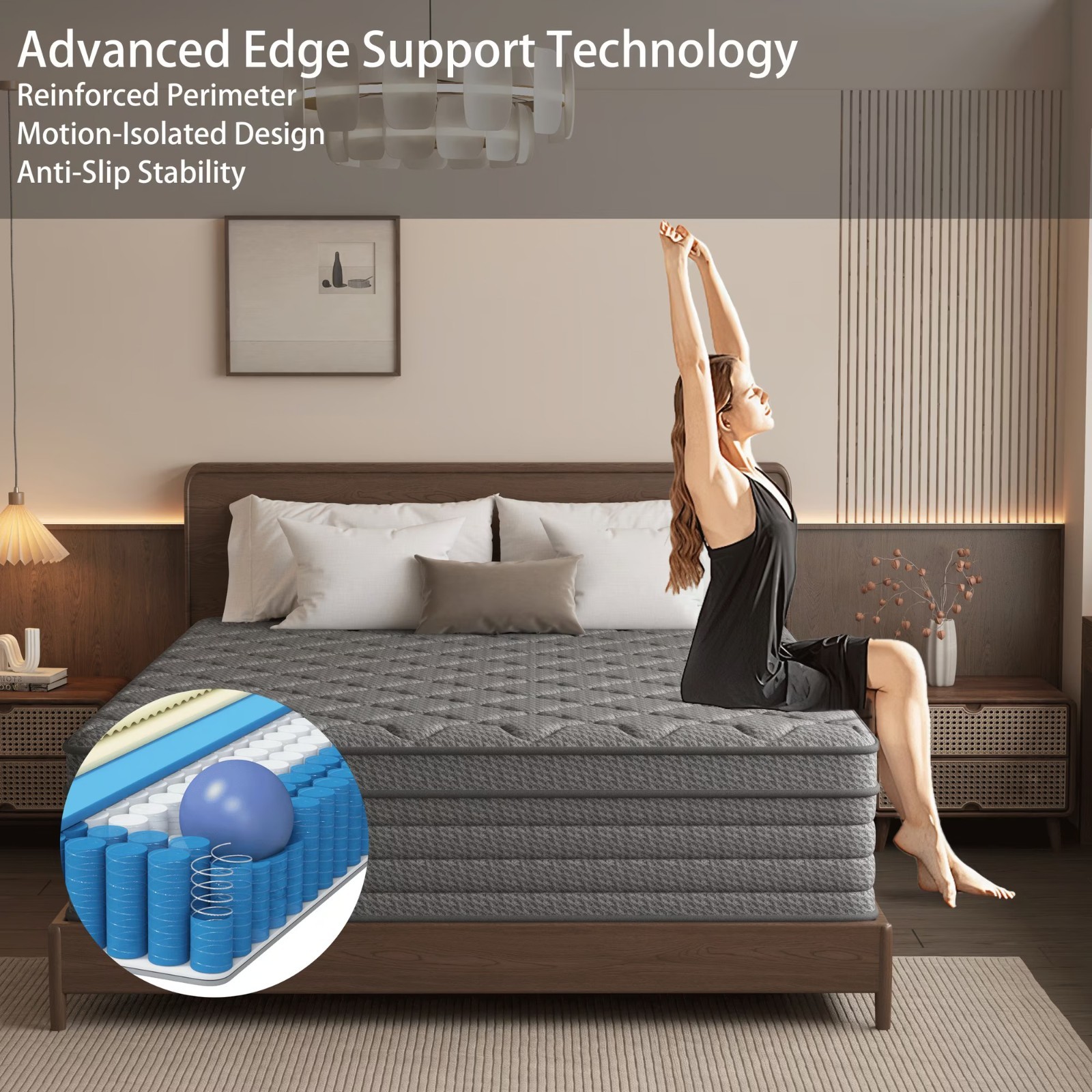 12″ Full/King Memory Foam Mattress Bed In Box Edge Support Individually Wrapped